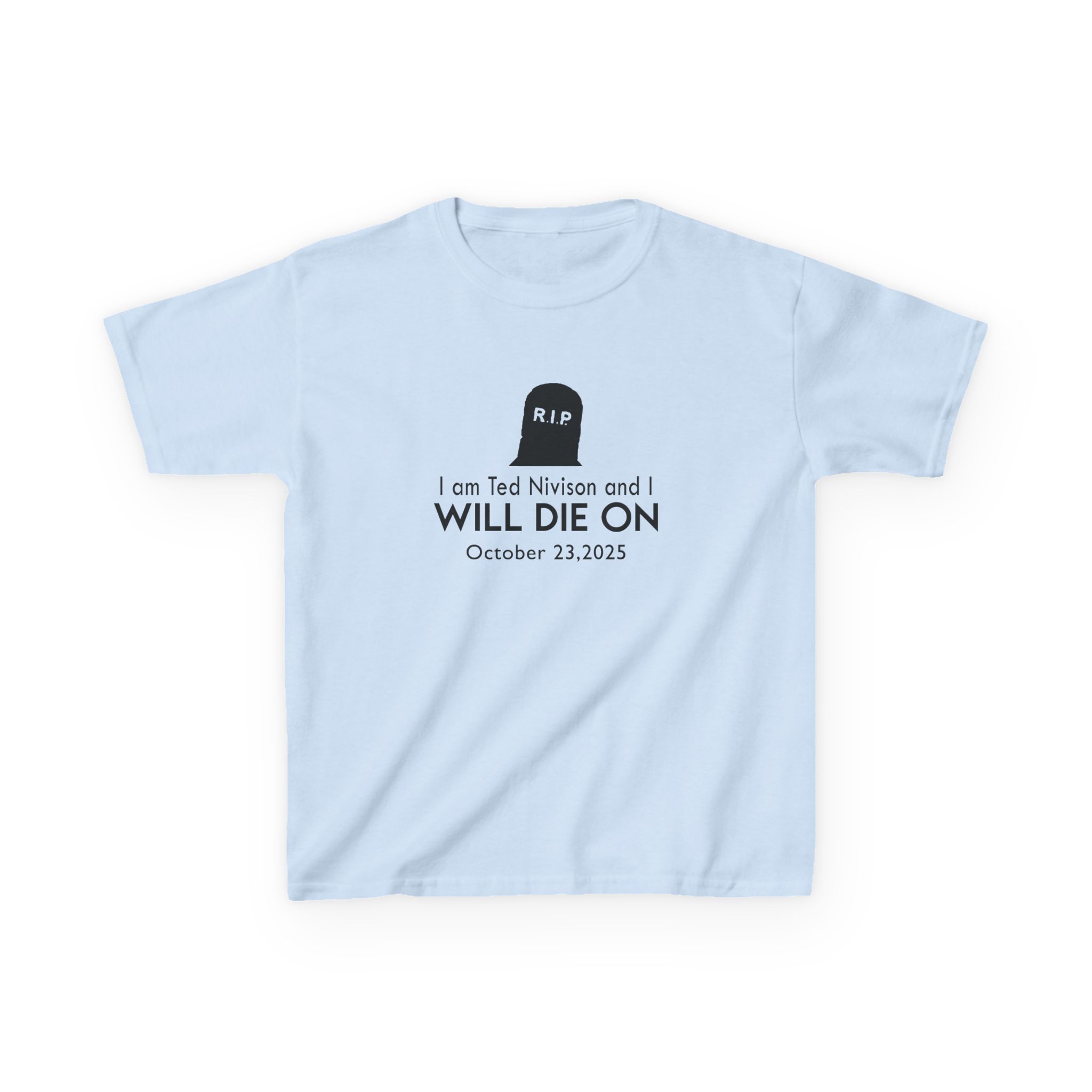 Jschlatt I Am Ted Nivison and I Will Die on Kids Heavy Cotton™ Tee - Image 9
