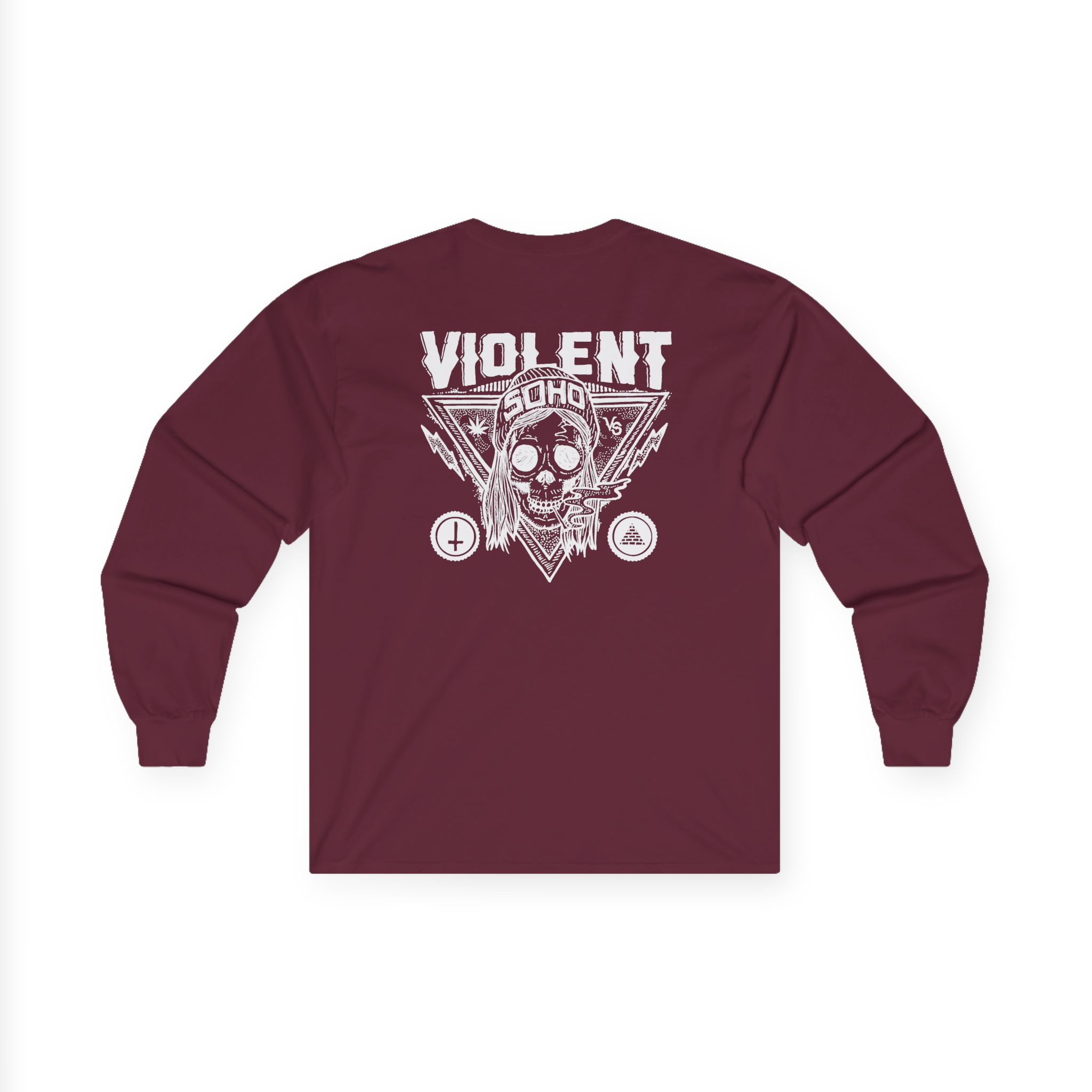 Violent Soho Blazin Skull Unisex Ultra Cotton Long Sleeve Tee - Image 4