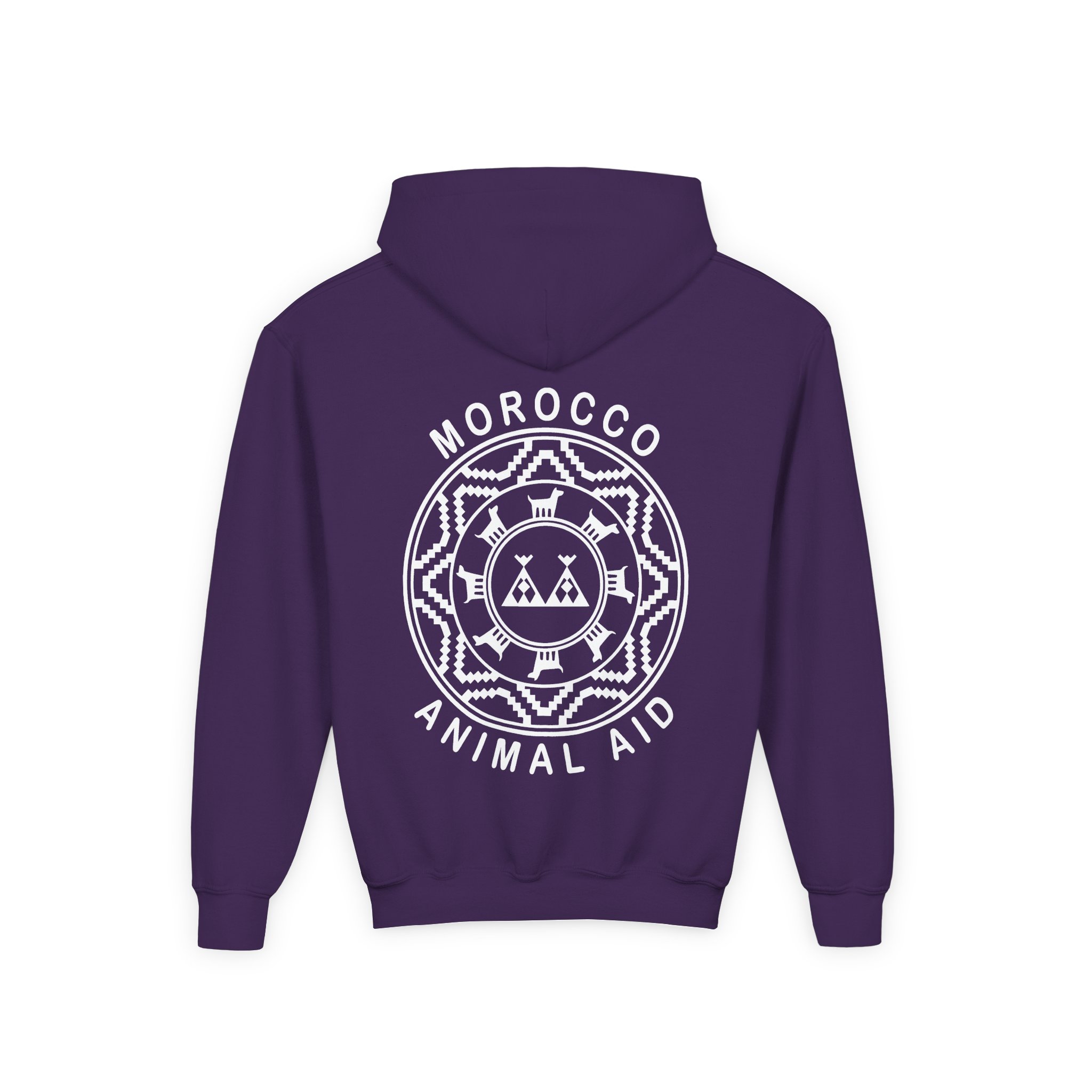 Kinging It Morocco Animal Aid Youth Heavy Blend Hooded Sweatshirt - Image 12