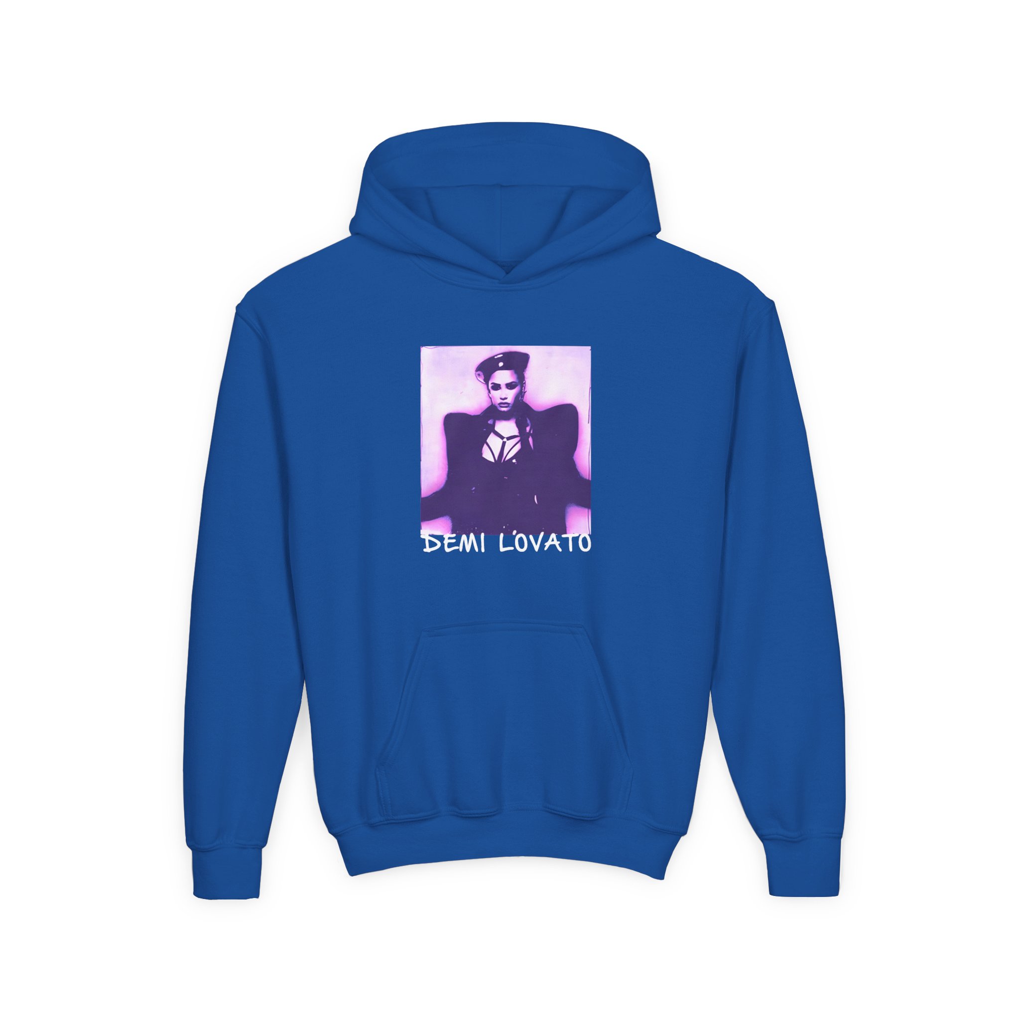 D L Lilac Gradient Photo Youth Heavy Blend Hooded Sweatshirt - Image 7