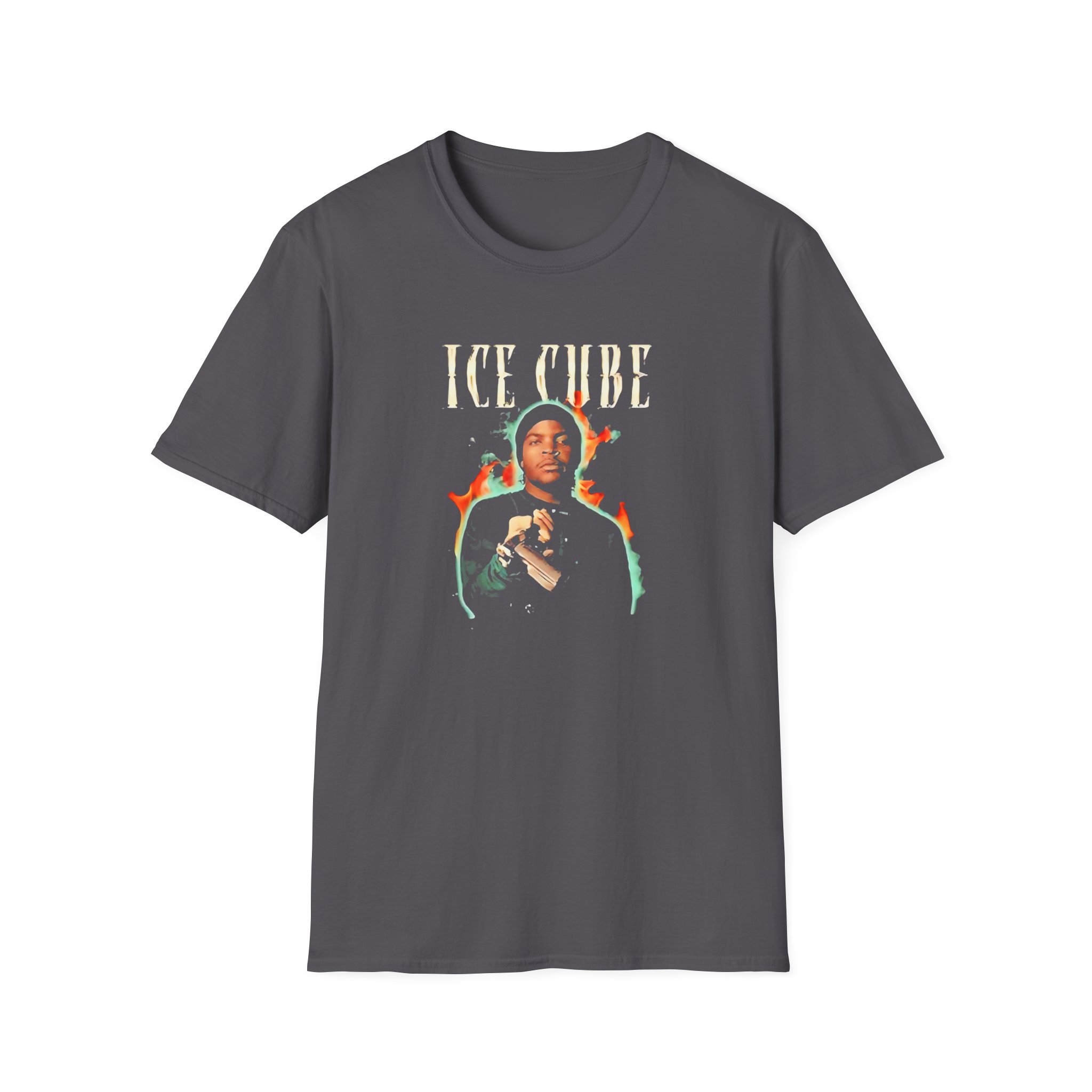 Ice Cube Chrome Flames Unisex Softstyle T-Shirt - Image 15