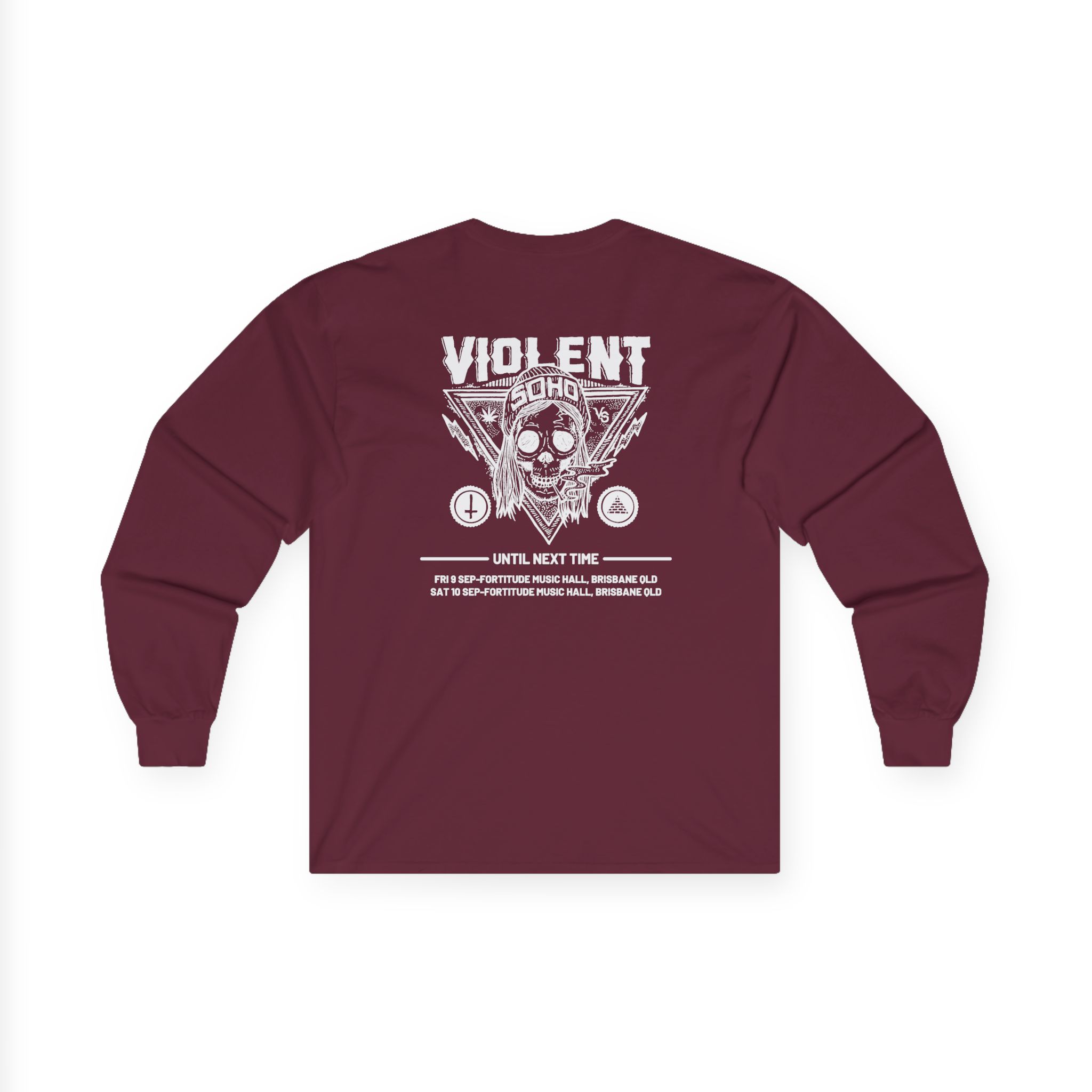 Violent Soho Until Next Time Blazin' Skull Unisex Ultra Cotton Long Sleeve Tee - Image 4