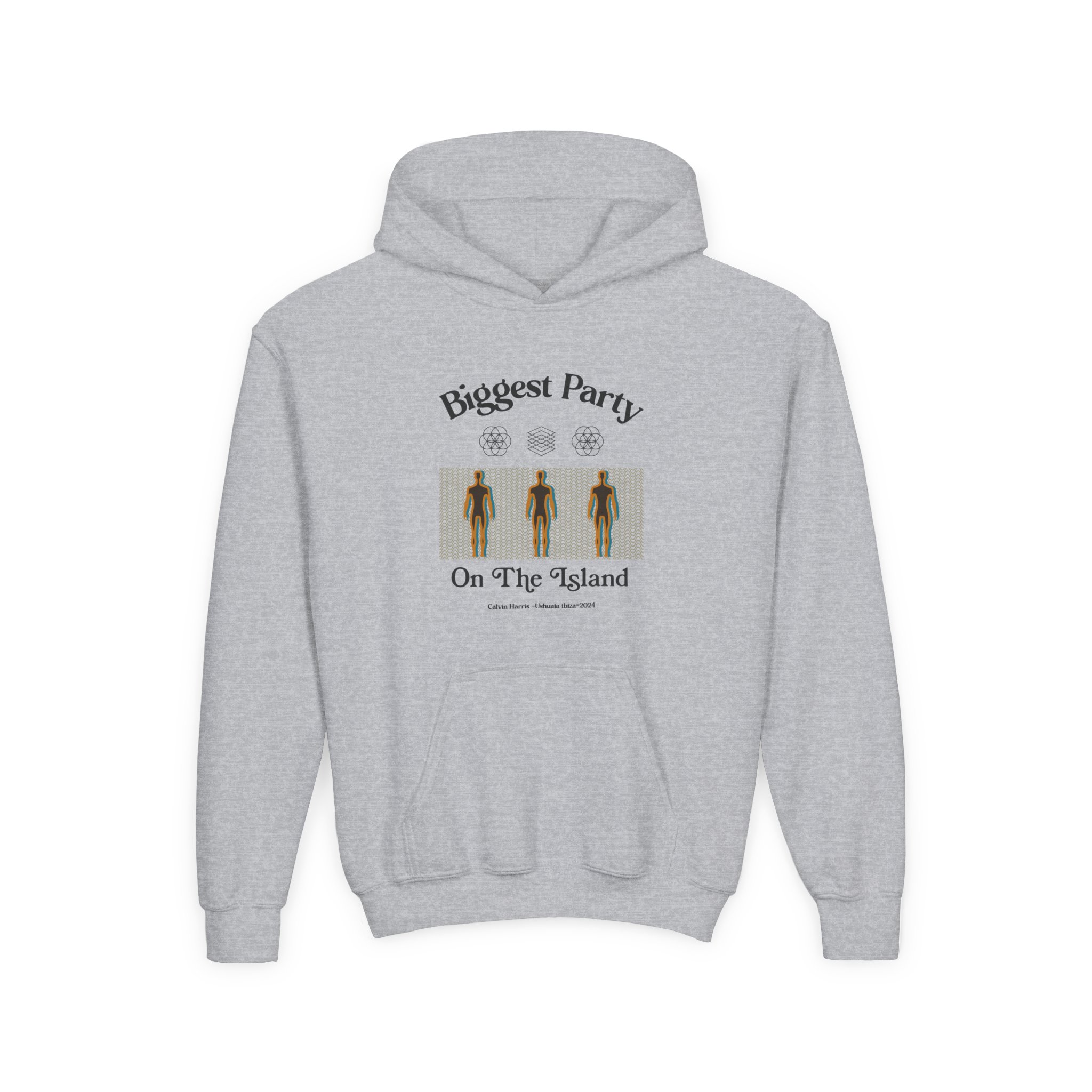 Youth Calvin Harris Ushuaia Higher Island Party Heavy Blend Hooded Sweatshirt - Image 3