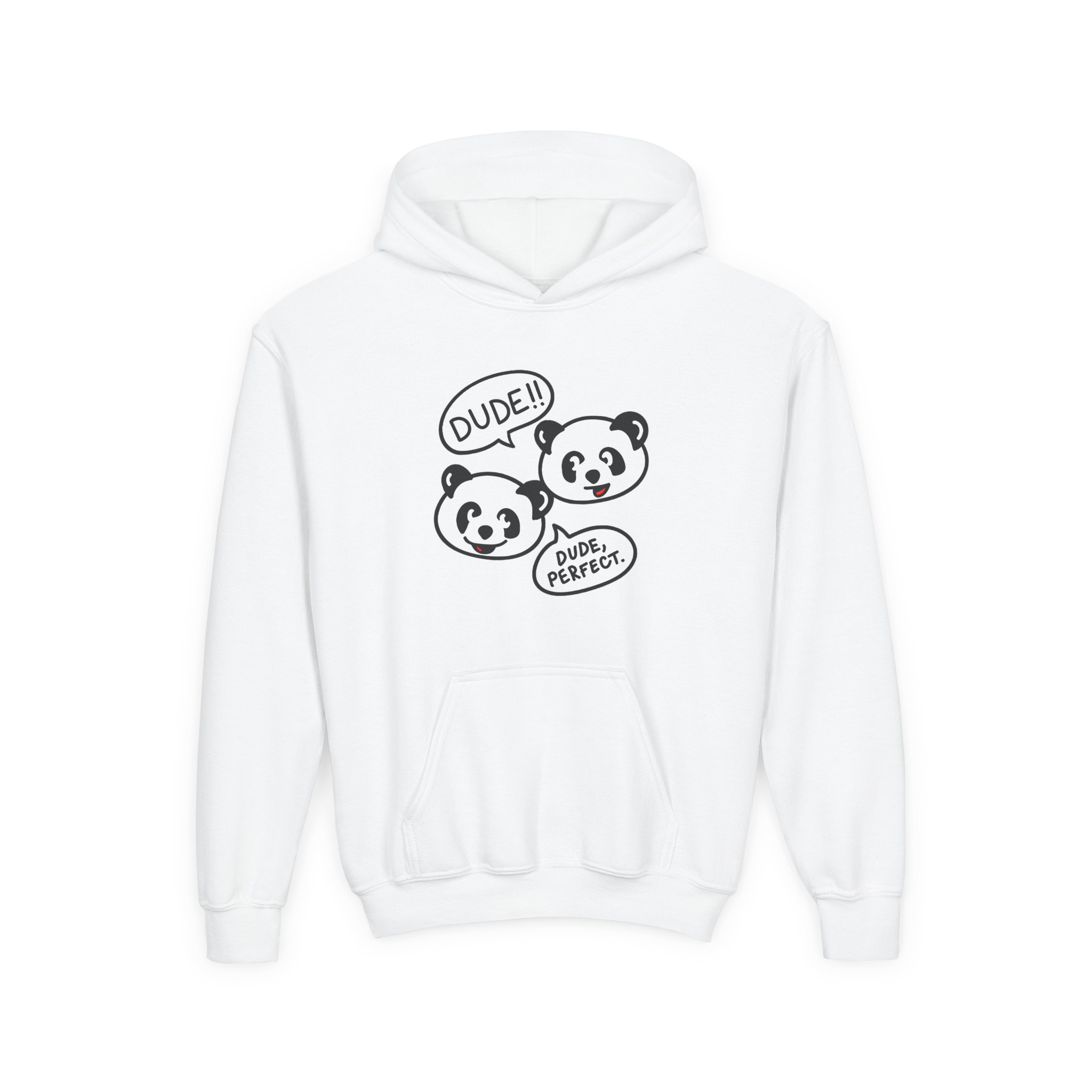 Dude Perfect Panda Comic Youth Heavy Blend Hooded Sweatshirt - Image 3
