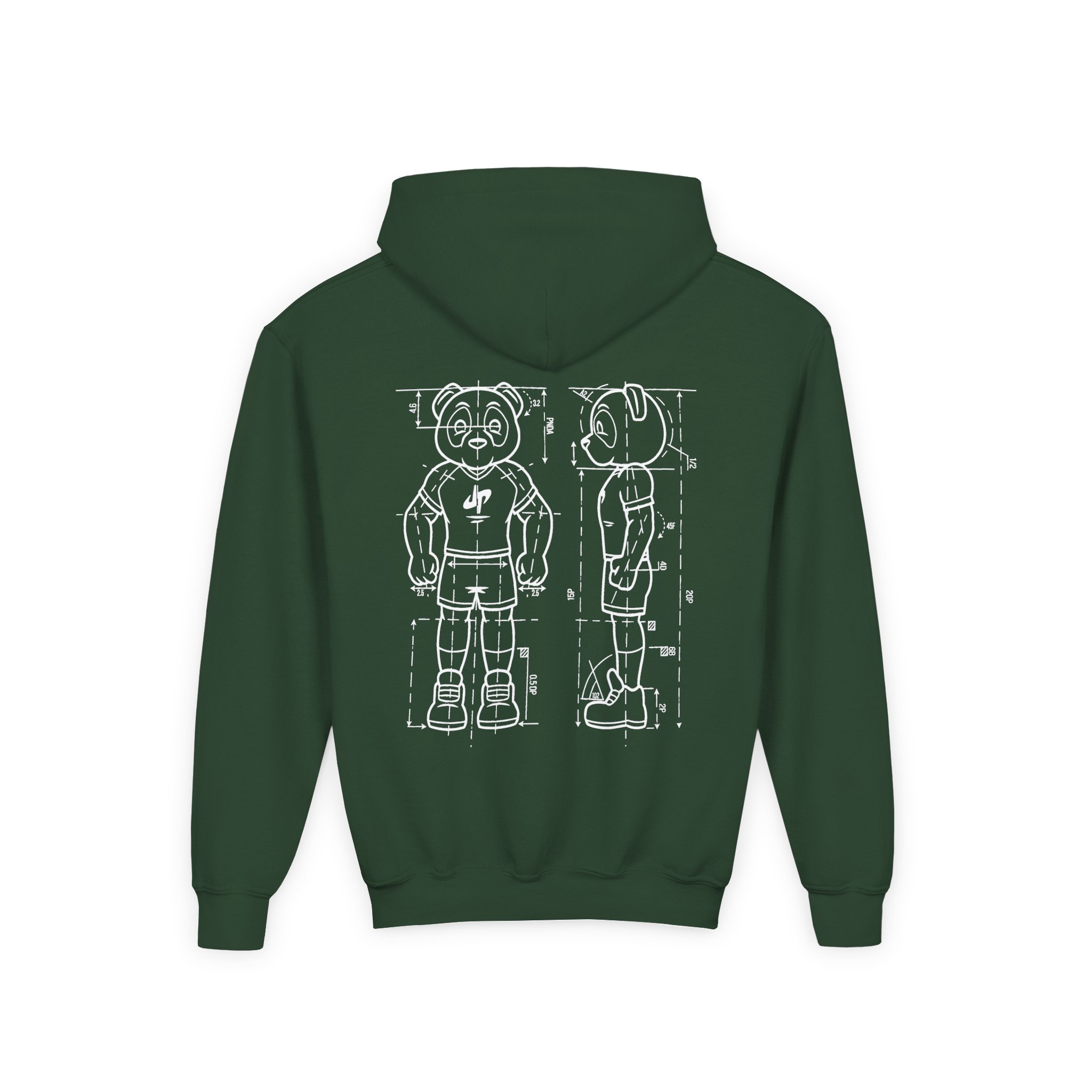 Dude Perfect Blueprint Panda Youth Heavy Blend Hooded Sweatshirt - Image 8