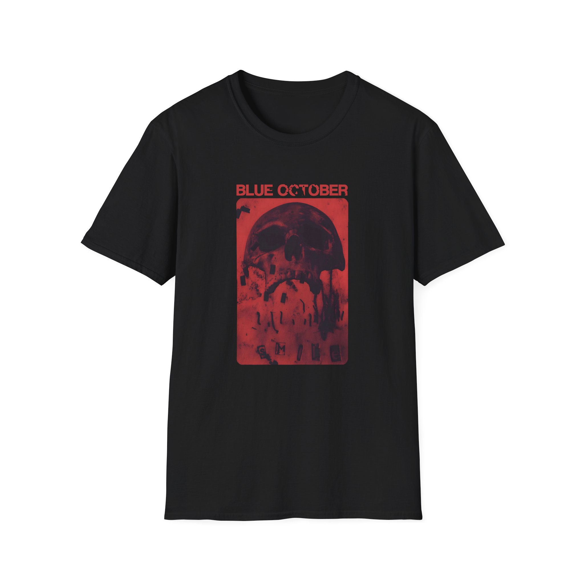 Blue October Skull Smile Unisex Softstyle T-shirt