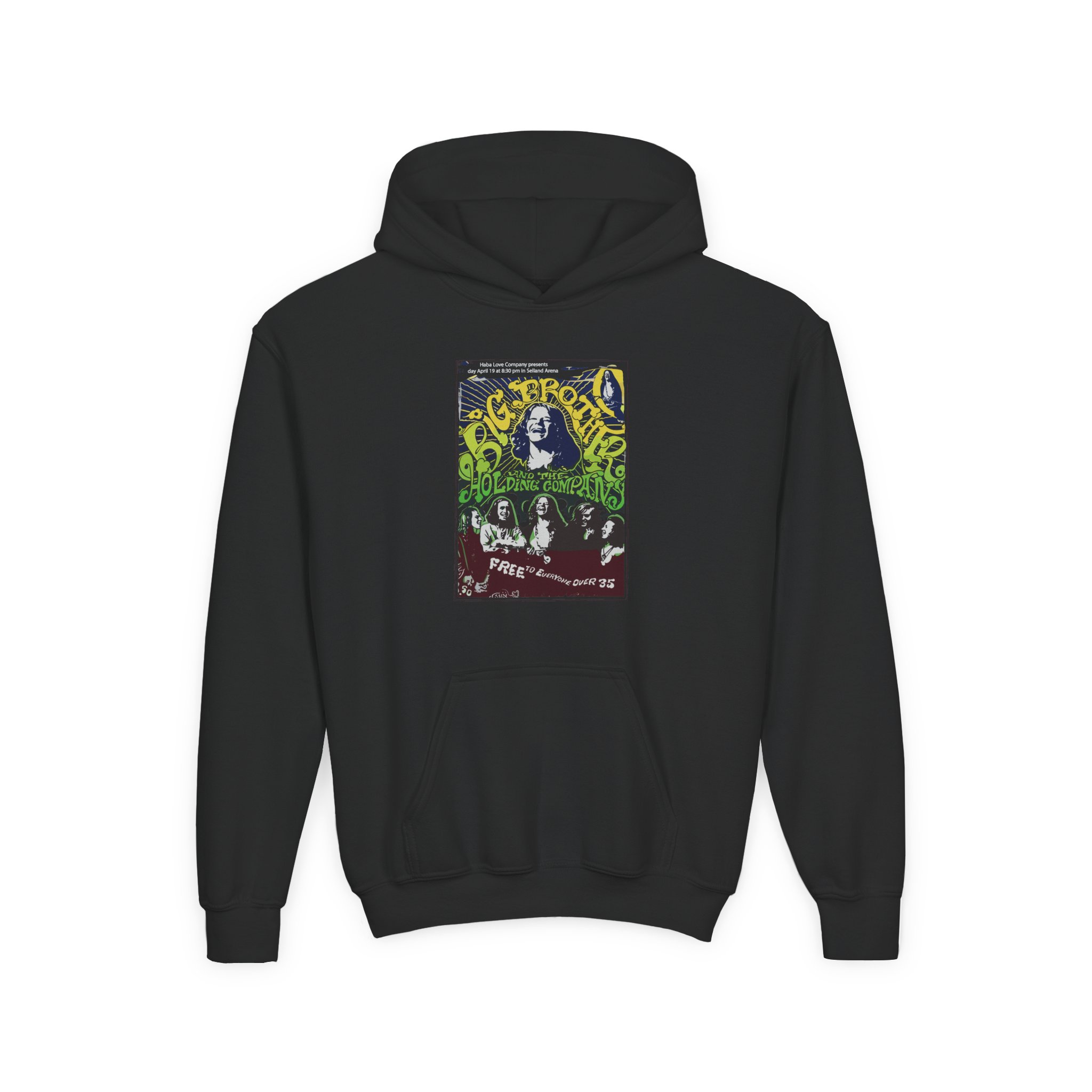 Janis Joplin Free to Everyone Youth Heavy Blend Hooded Sweatshirt