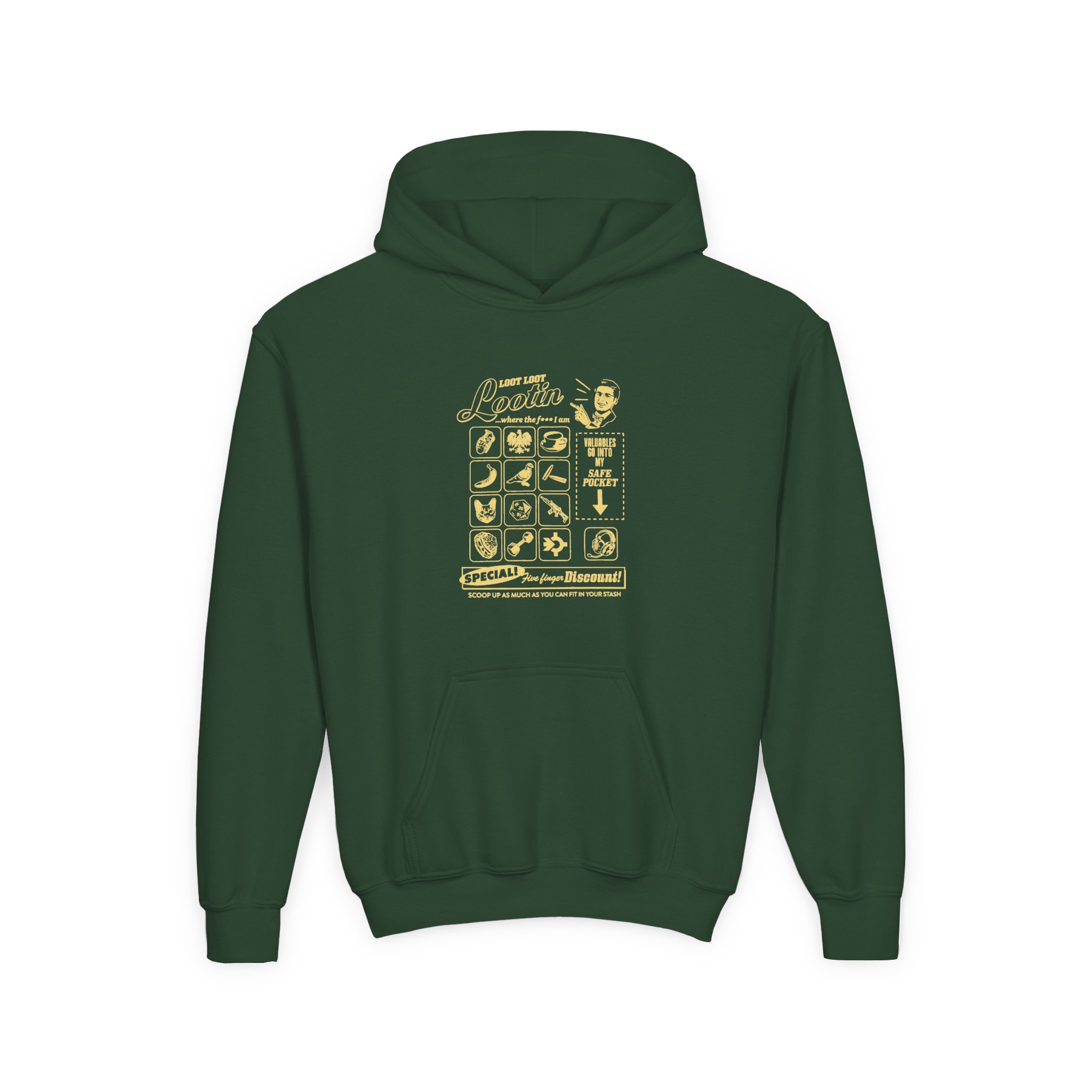 Shroud Loot Loot Youth Heavy Blend Hooded Sweatshirt - Image 3