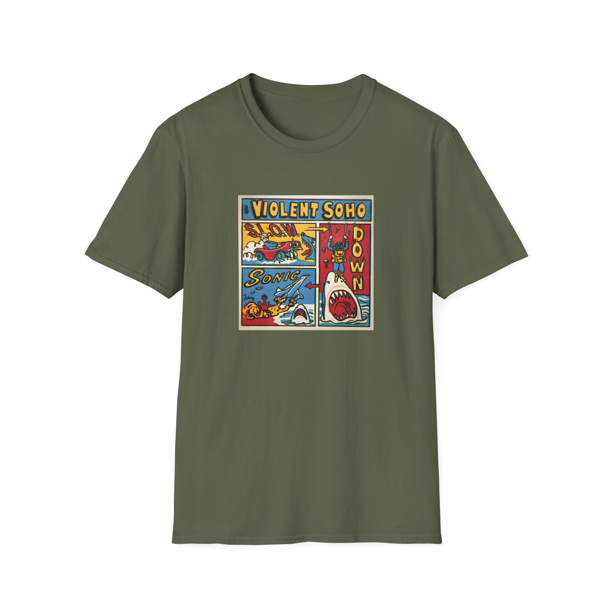 Violent Soho Slow Down Sonic Unisex Softstyle T-Shirt - Image 7