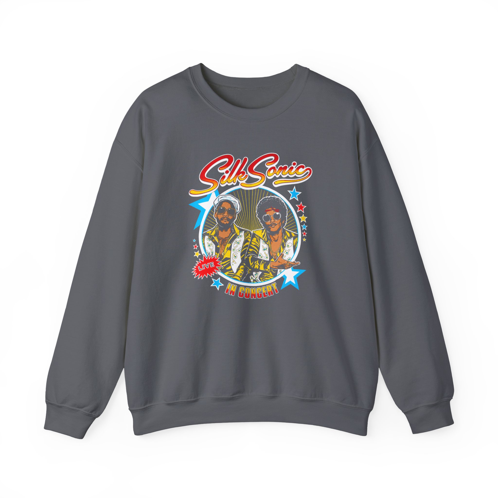 Bruno Mars Silk Sonic in Concert Unisex Heavy Blend™ Crewneck Sweatshirt - Image 7