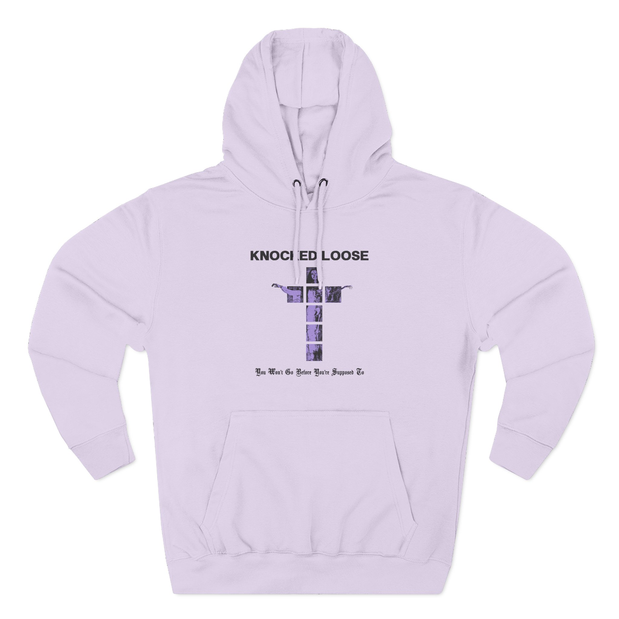 Knocked Loose Purple Cross Three-Panel Fleece Hoodie - Image 13