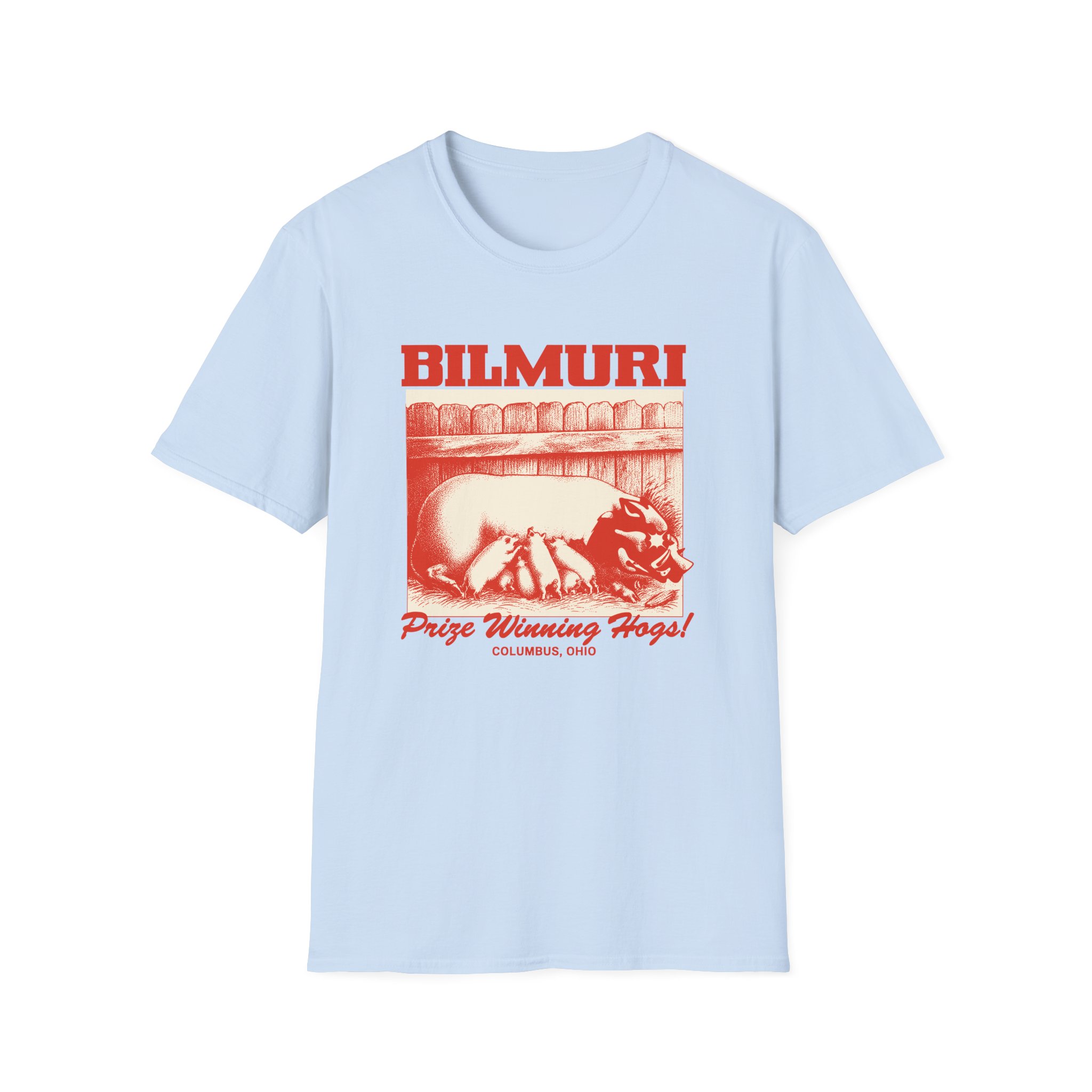 Bilmuri Prize Winning Hogs Unisex Softstyle T-Shirt - Image 17