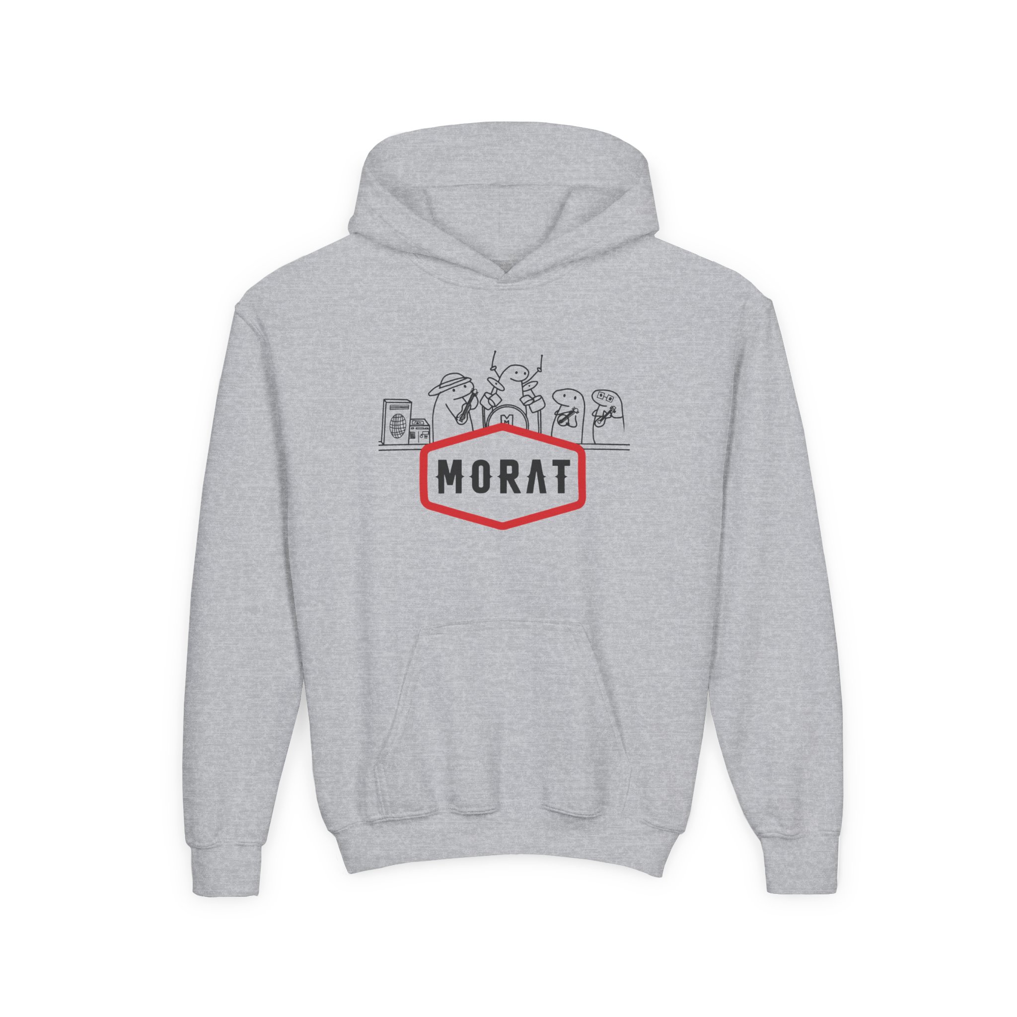 Morat Name Drawing Flork Playera Youth Heavy Blend Hooded Sweatshirt - Image 3