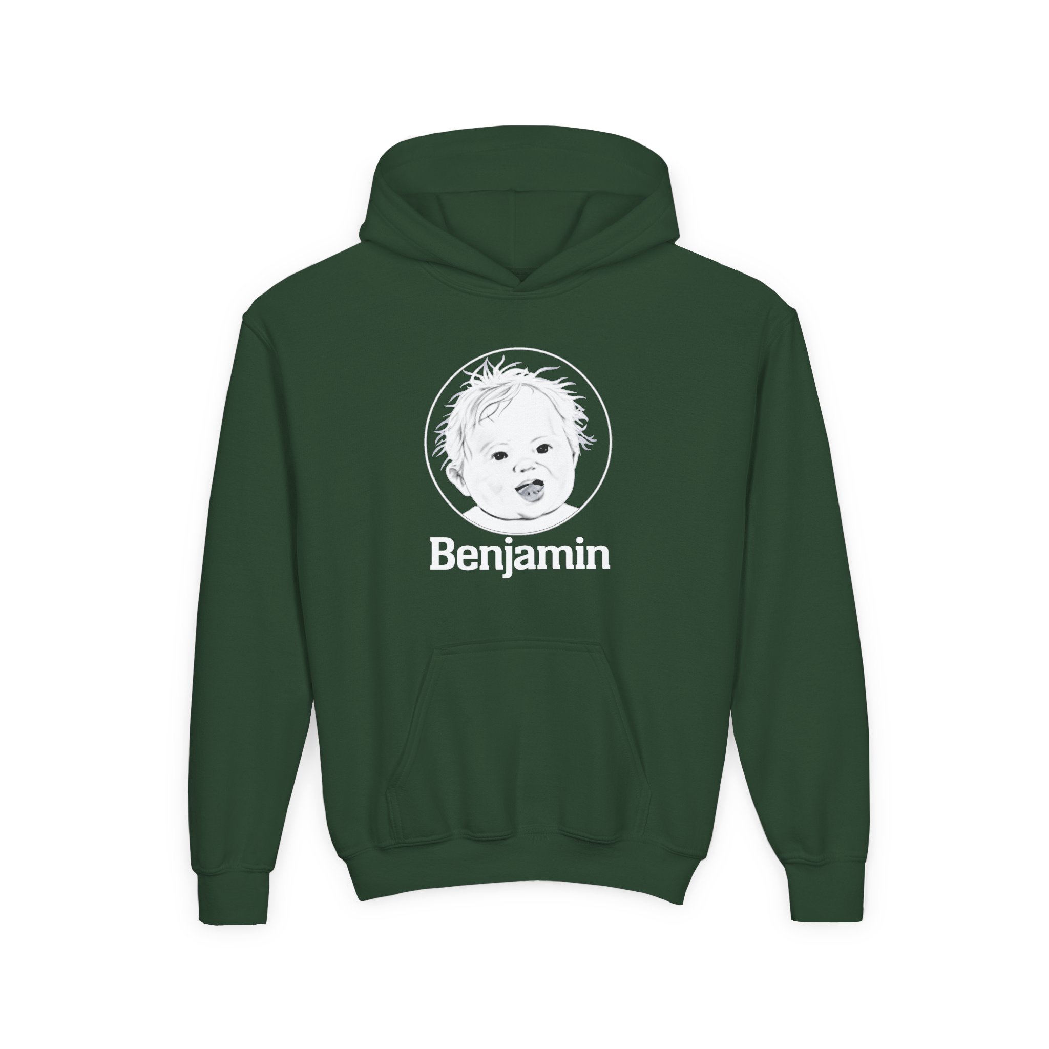 Garrett Watts Baby Benjamin Youth Heavy Blend Hooded Sweatshirt - Image 7