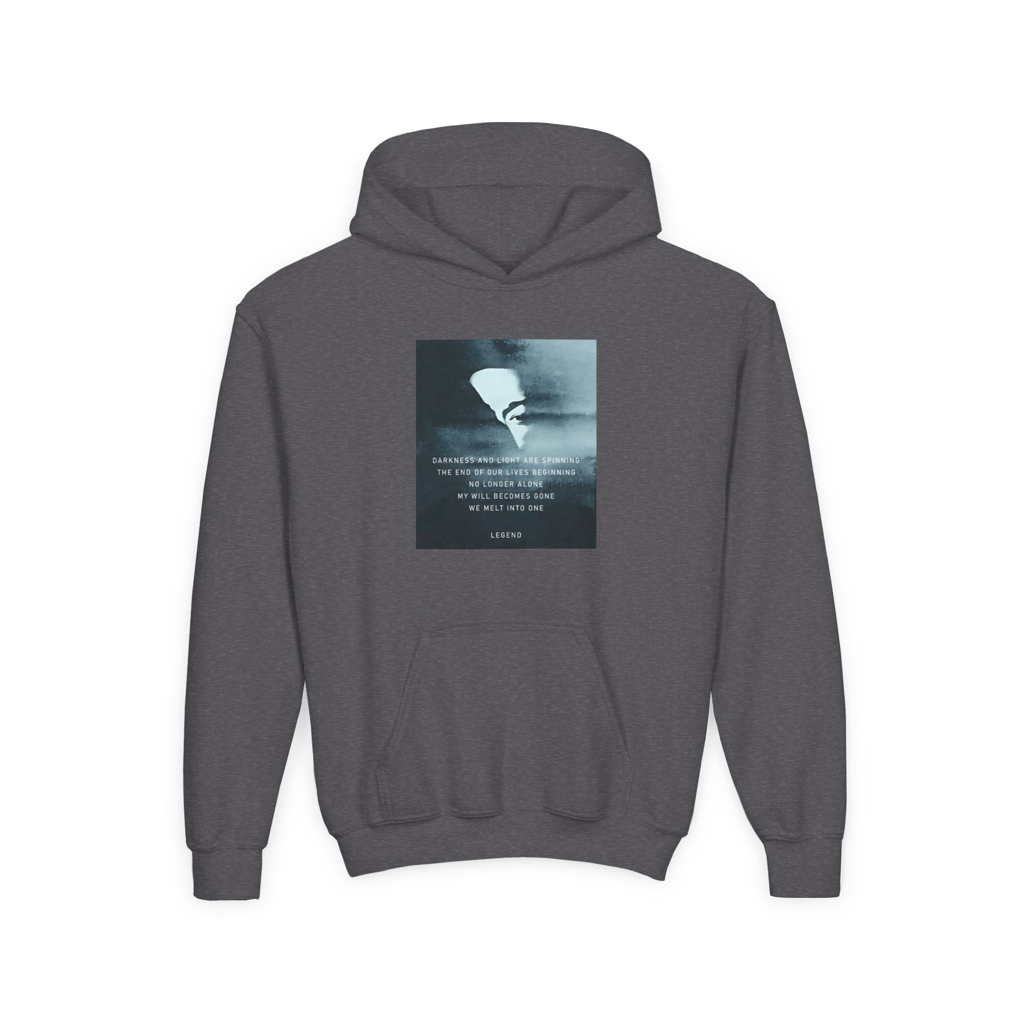 John Legend Darkness Lyrics Youth Heavy Blend Hooded Sweatshirt - Image 5