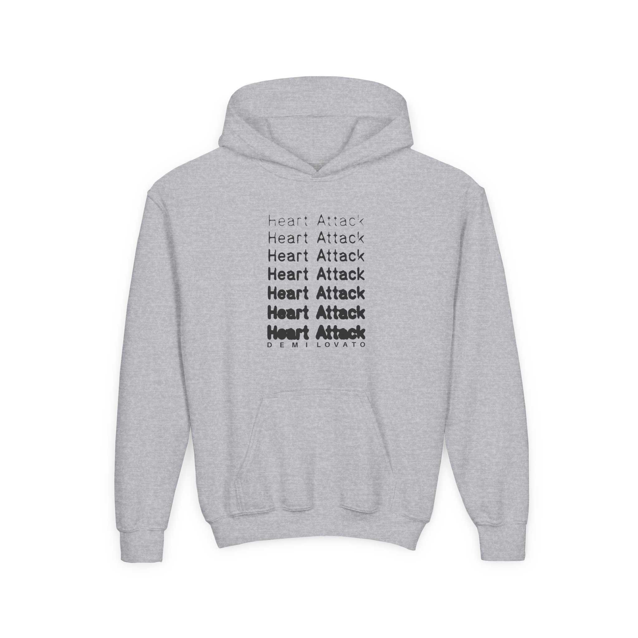 D L Heart Attack Anniversary Youth Heavy Blend Hooded Sweatshirt - Image 3
