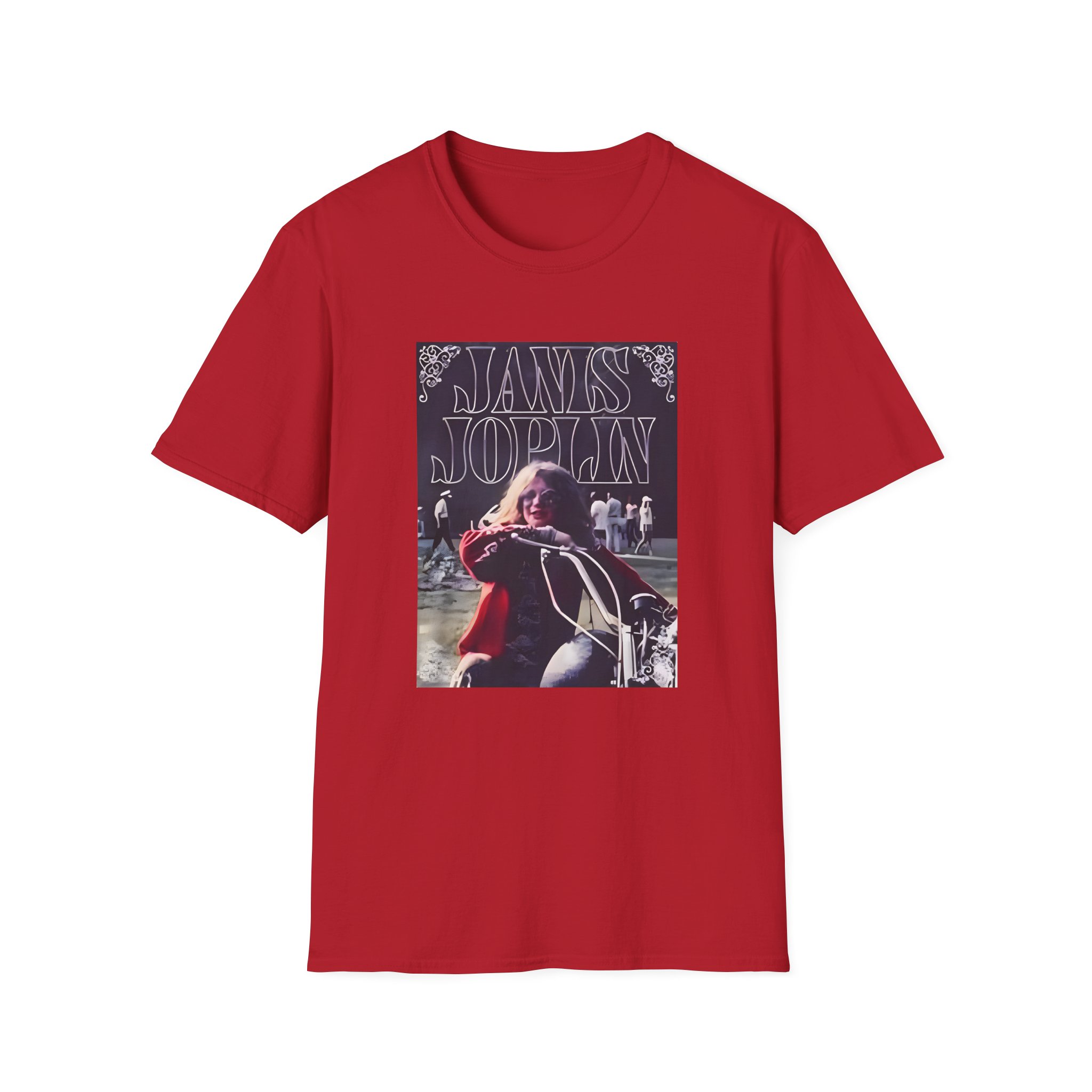 Janis Joplin Greatest Hits Motorcycle Cover Unisex Softstyle T-Shirt - Image 29