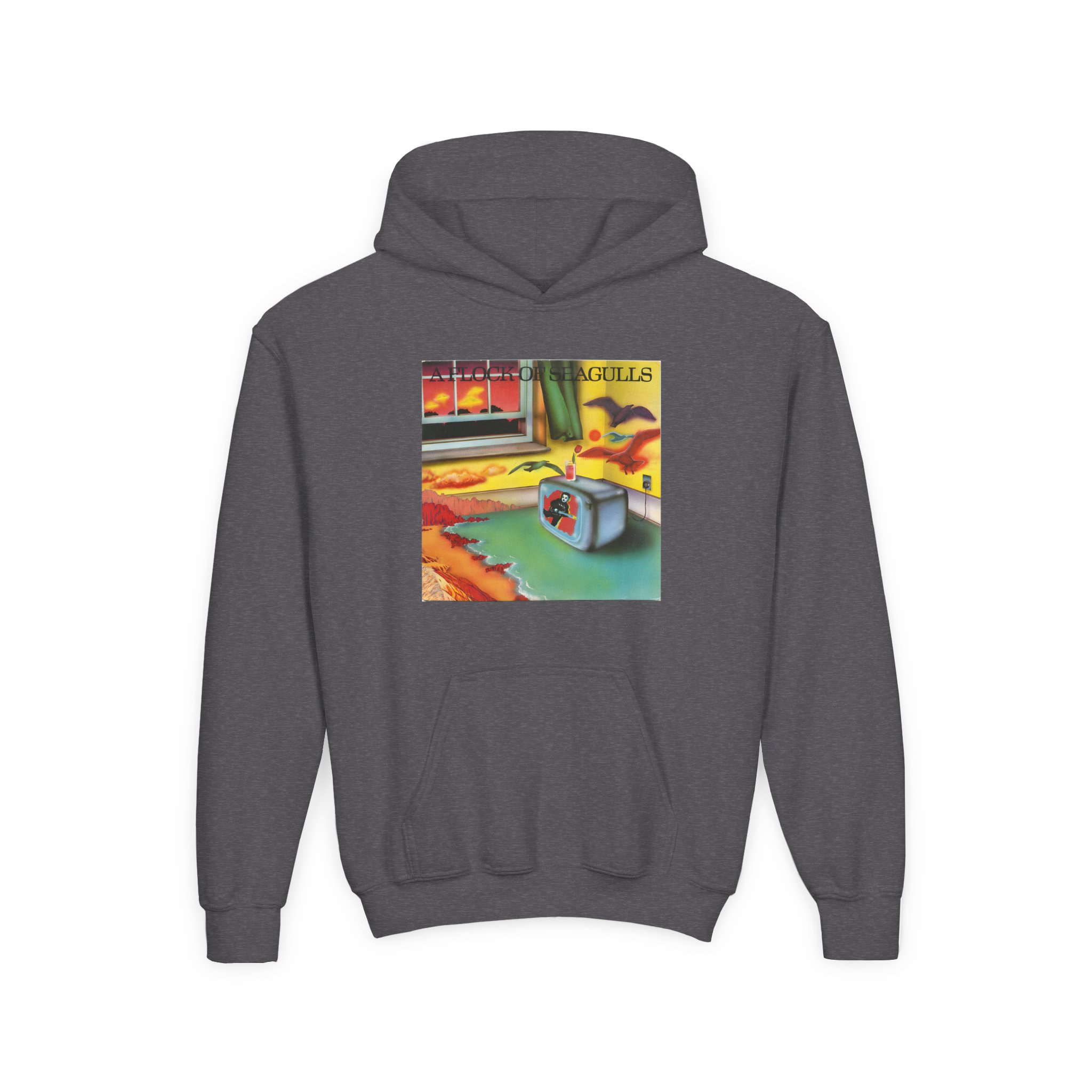 A Flock of Seagulls Original Album Cover Youth Heavy Blend Hooded Sweatshirt - Image 3