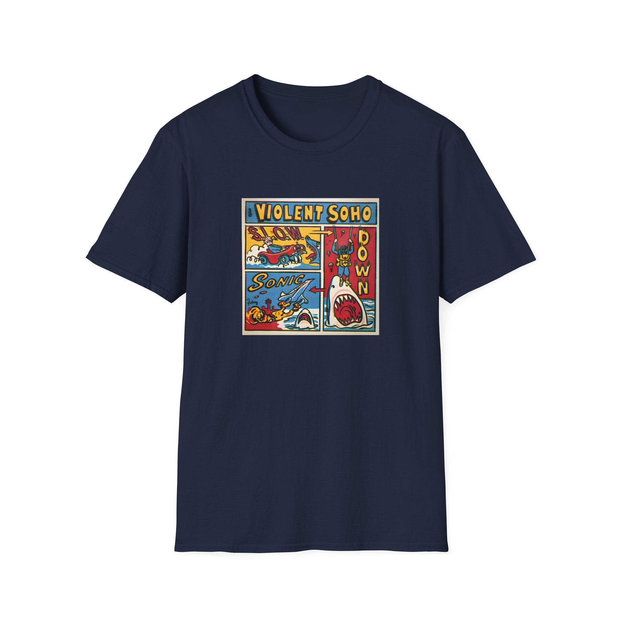 Violent Soho Slow Down Sonic Unisex Softstyle T-Shirt - Image 21