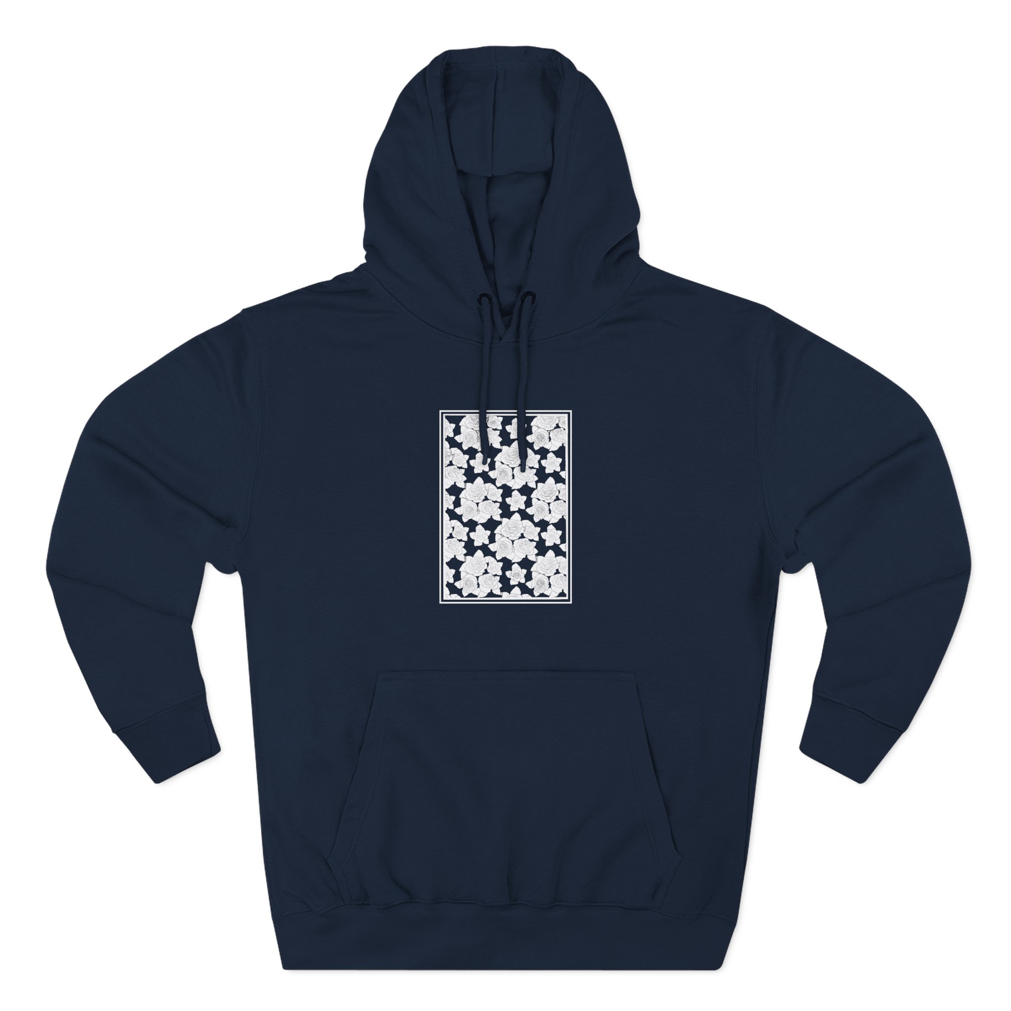 Smoke Floral Three-Panel Fleece Hoodie - Image 11