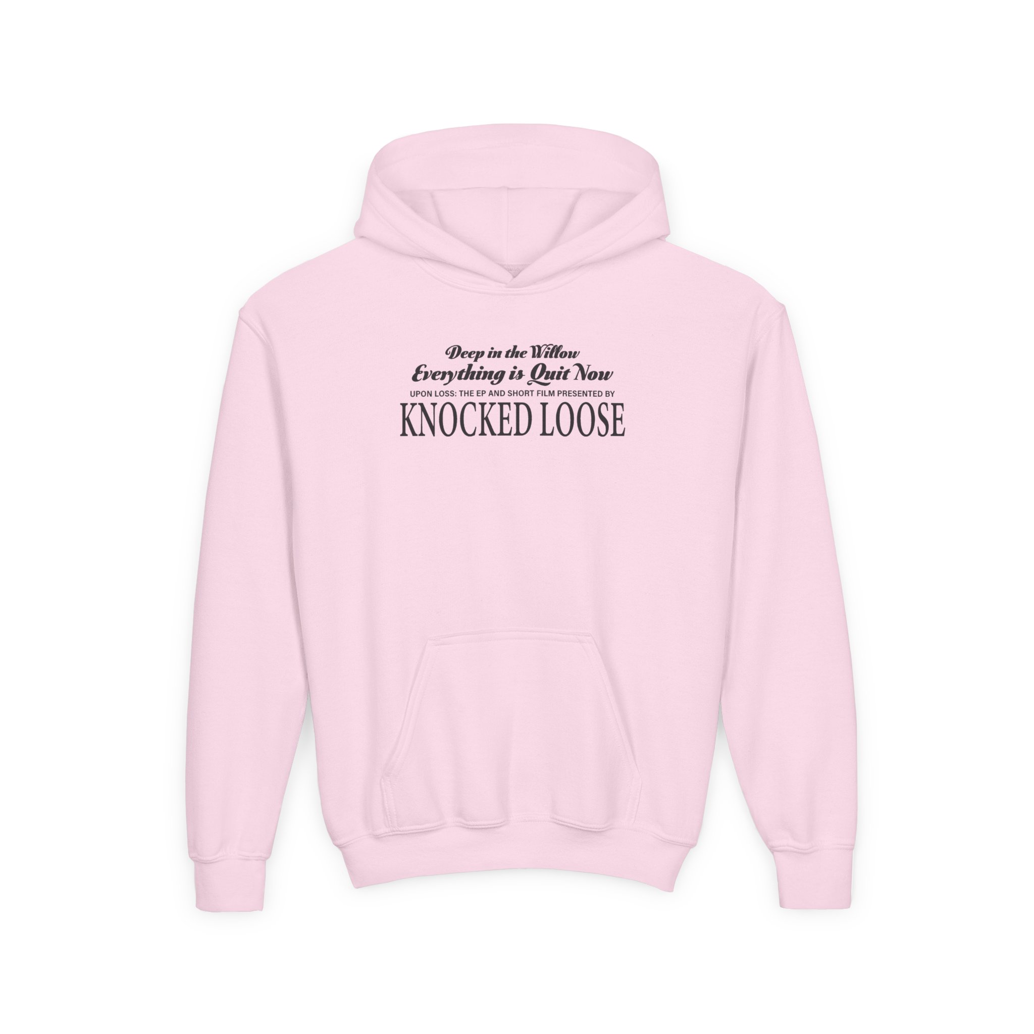 Knocked Loose Quiet Now Youth Heavy Blend Hooded Sweatshirt - Image 5