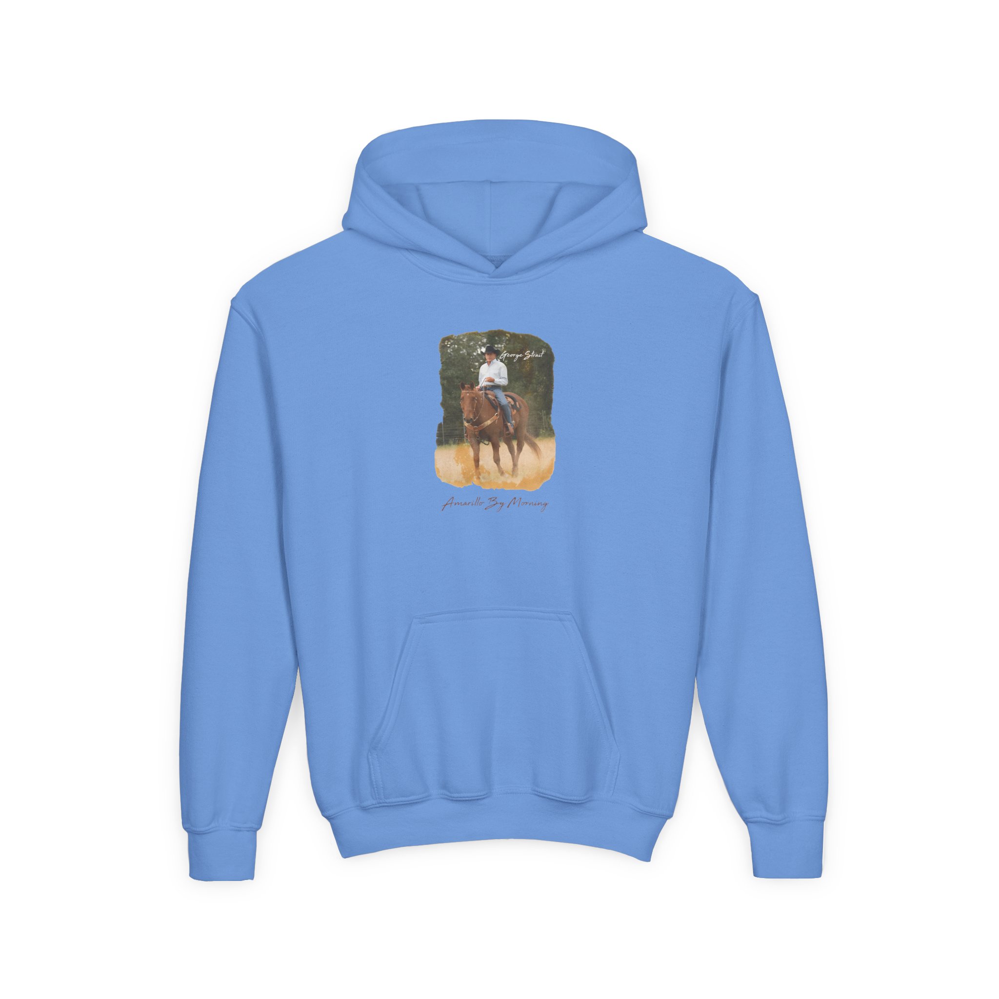George Strait Amarillo by Morning Youth Heavy Blend Hooded Sweatshirt - Image 5