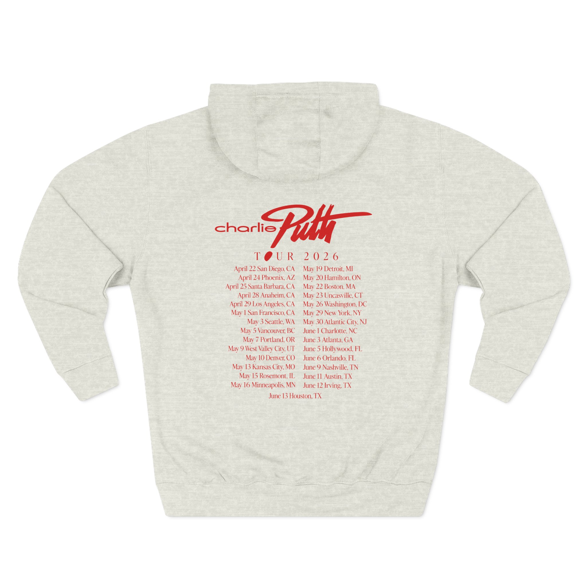 Charlie Puth Whatever's Clever! 2026 Three-Panel Fleece Hoodie - Image 10