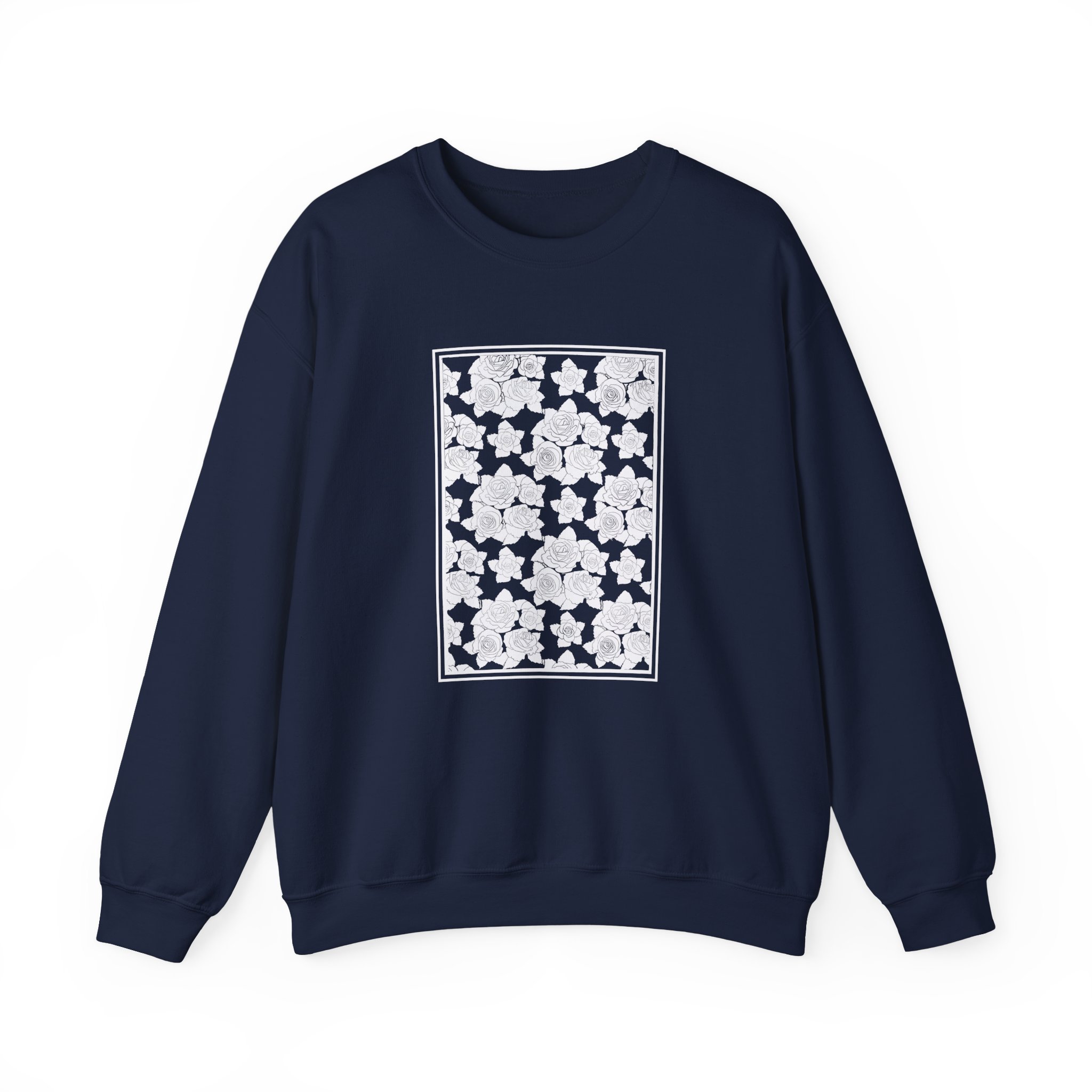 Smoke Floral Unisex Heavy Blend™ Crewneck Sweatshirt - Image 13