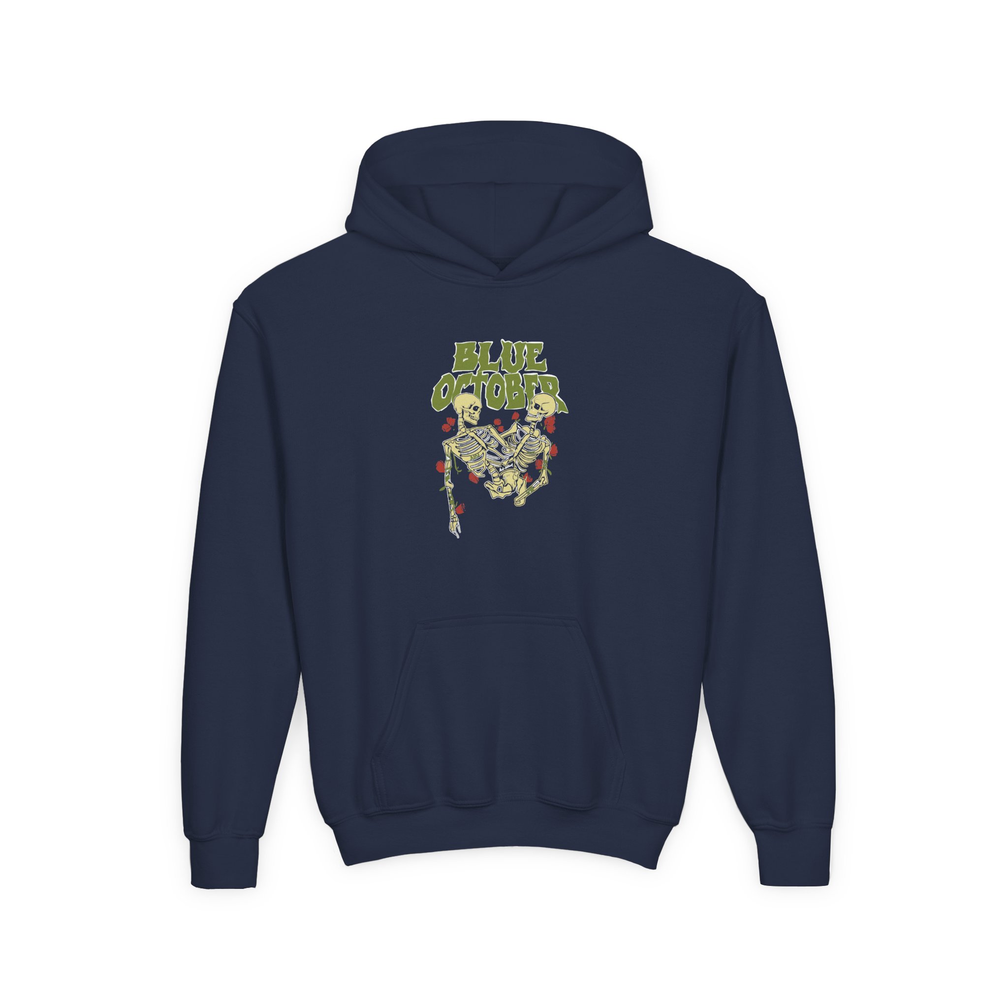 Blue October Skeleton Buddies Youth Heavy Blend Hooded Sweatshirt - Image 3