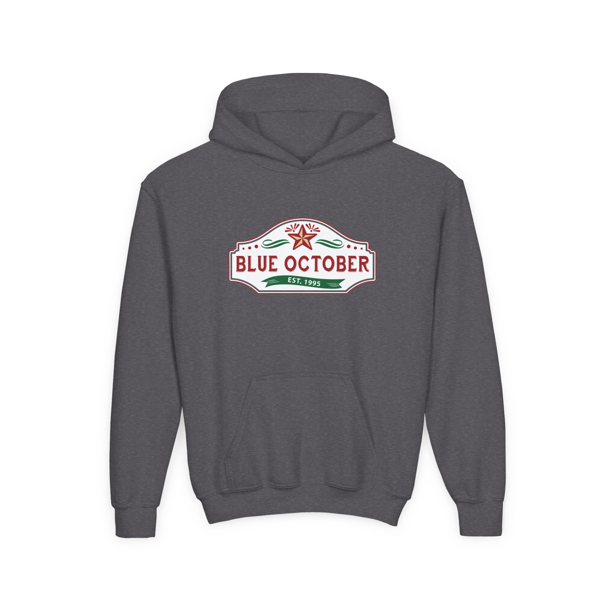 Blue October Est 1995 Youth Heavy Blend Hooded Sweatshirt - Image 5