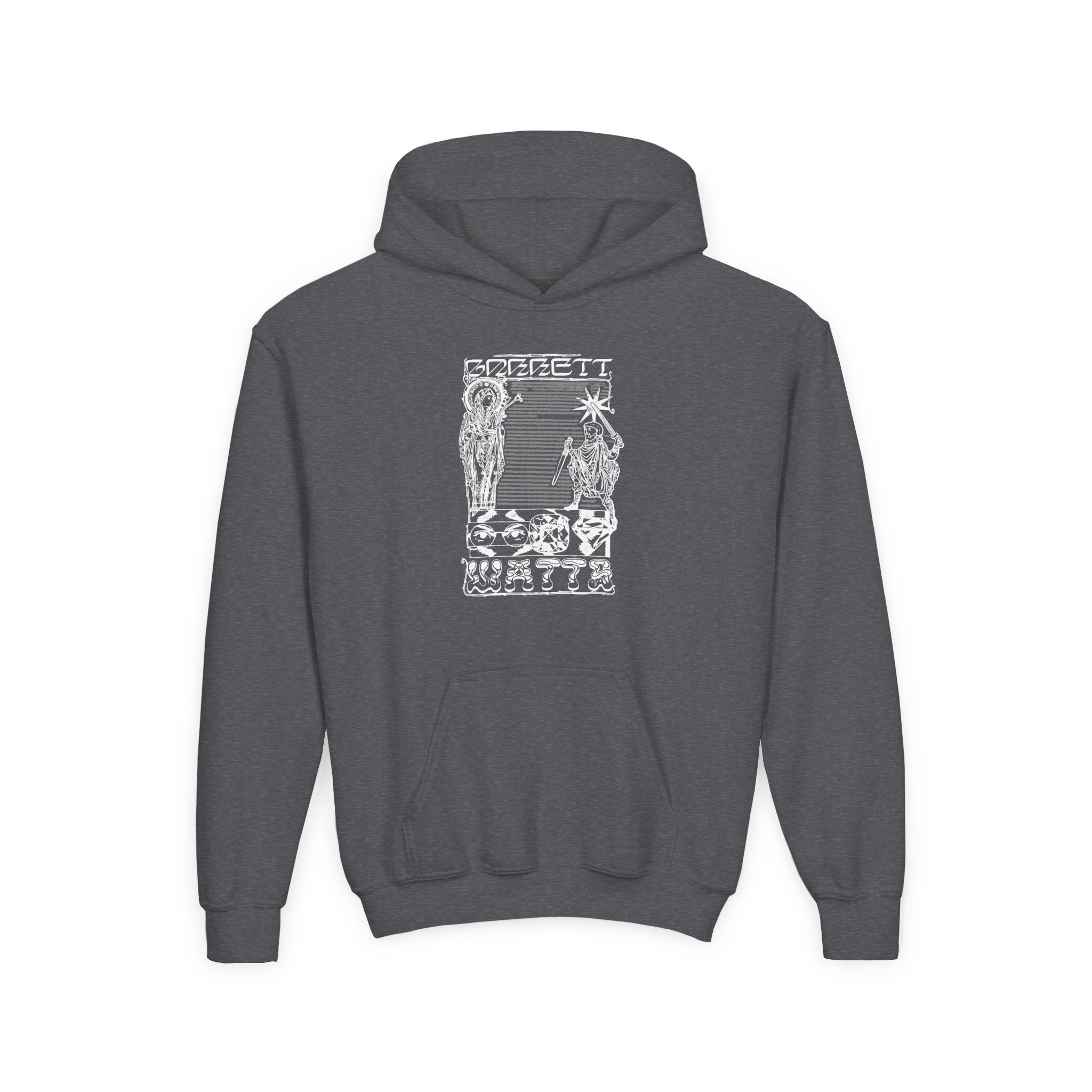 Garrett Watts Youth Heavy Blend Hooded Sweatshirt - Image 7