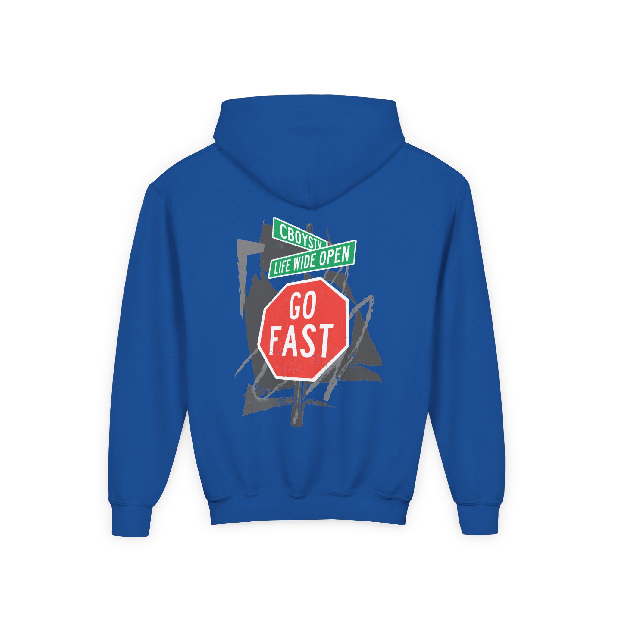 Cboystv Street Sign Youth Heavy Blend Hooded Sweatshirt - Image 6