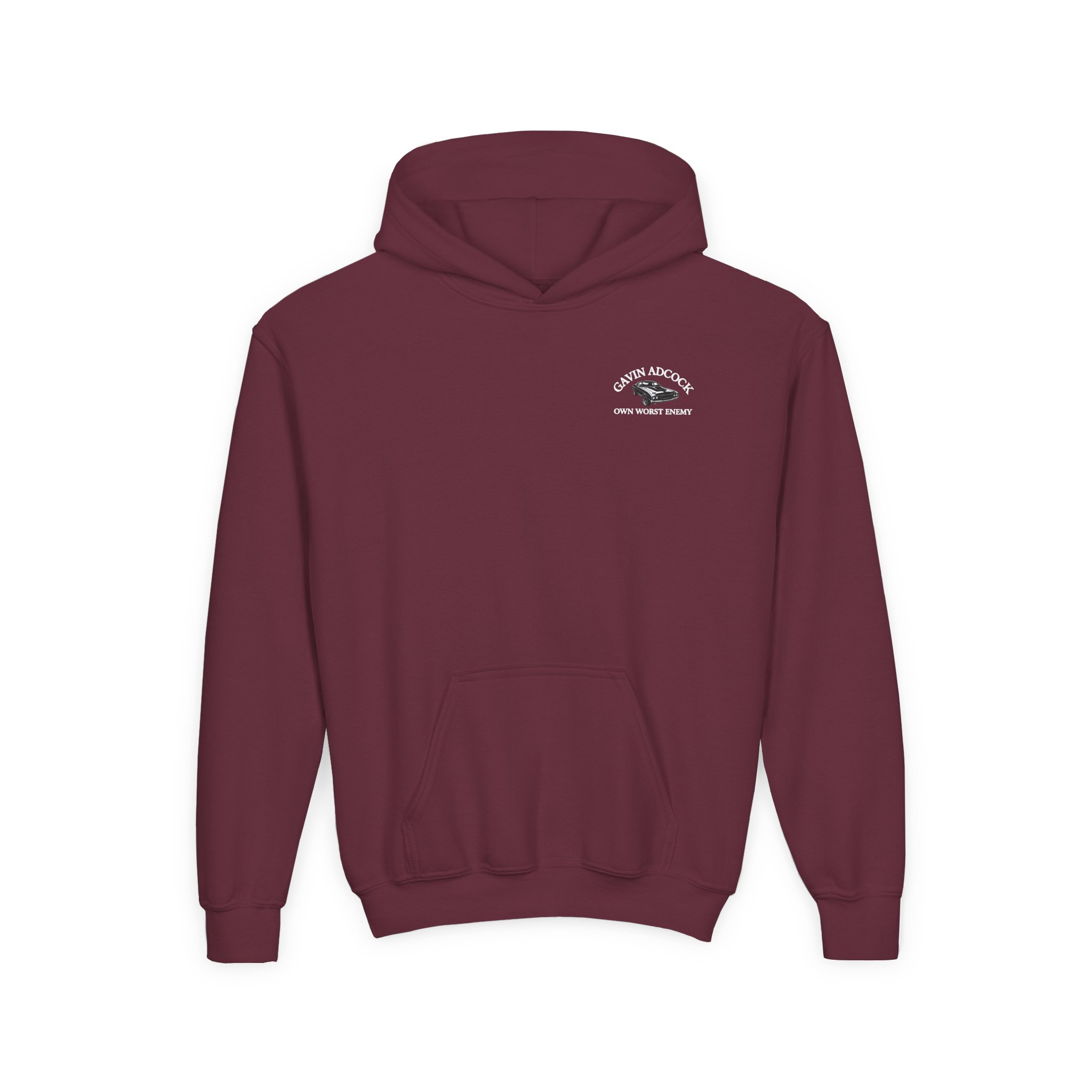 Gavin Adcock My Own Worst Enemy Youth Heavy Blend Hooded Sweatshirt - Image 3