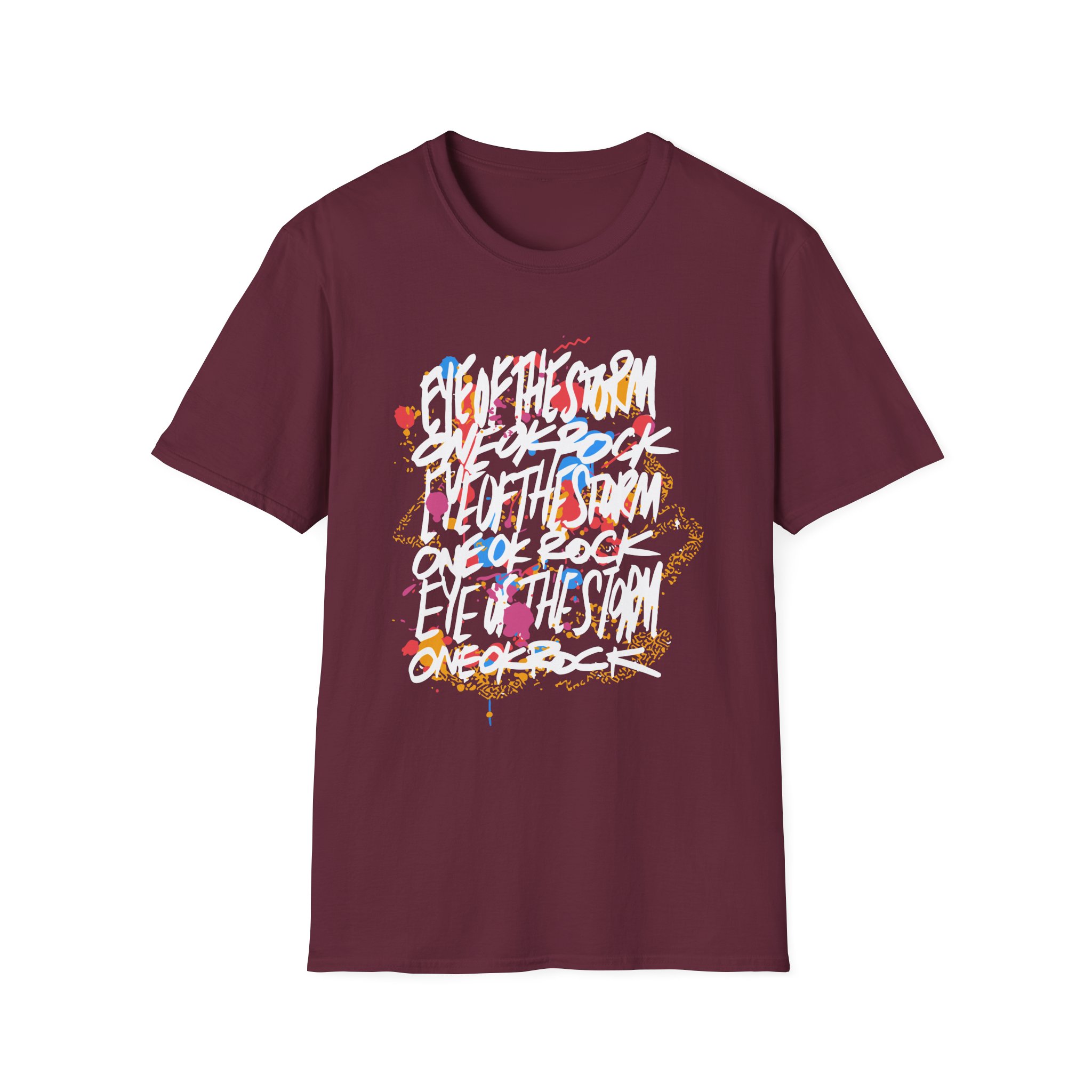 One Ok Rock Painted Storm Unisex Softstyle T-shirt - Image 3