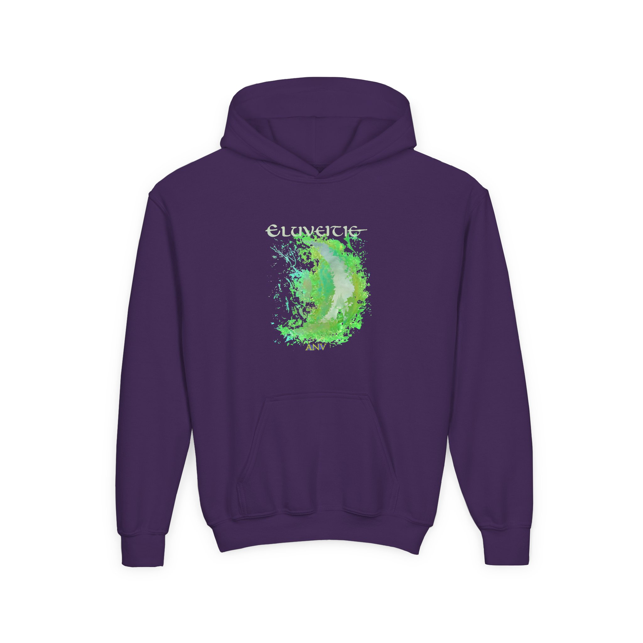 Eluveitie Anv Cover Youth Heavy Blend Hooded Sweatshirt - Image 7