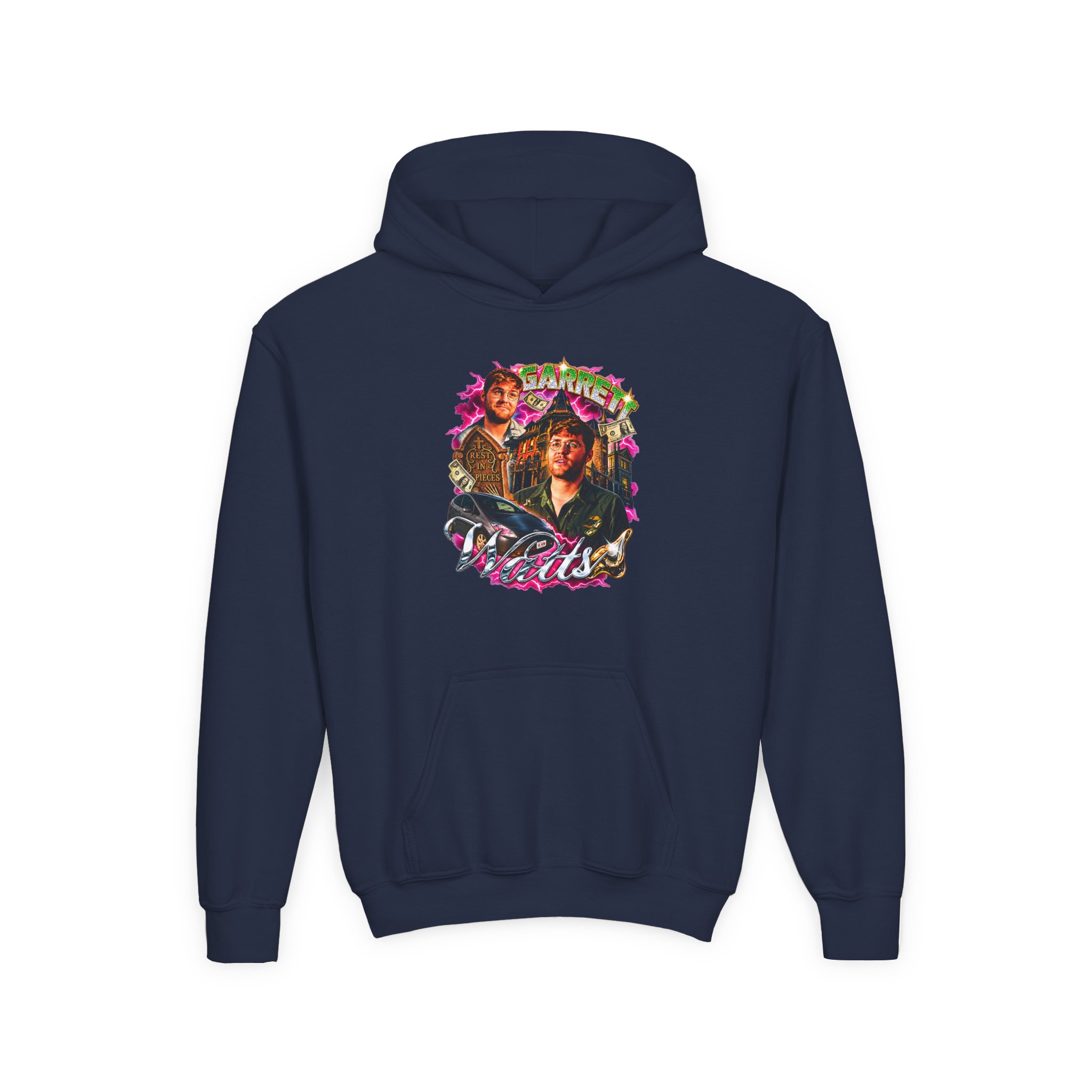 Garrett Watts Bootleg 90's Rap Youth Heavy Blend Hooded Sweatshirt - Image 5
