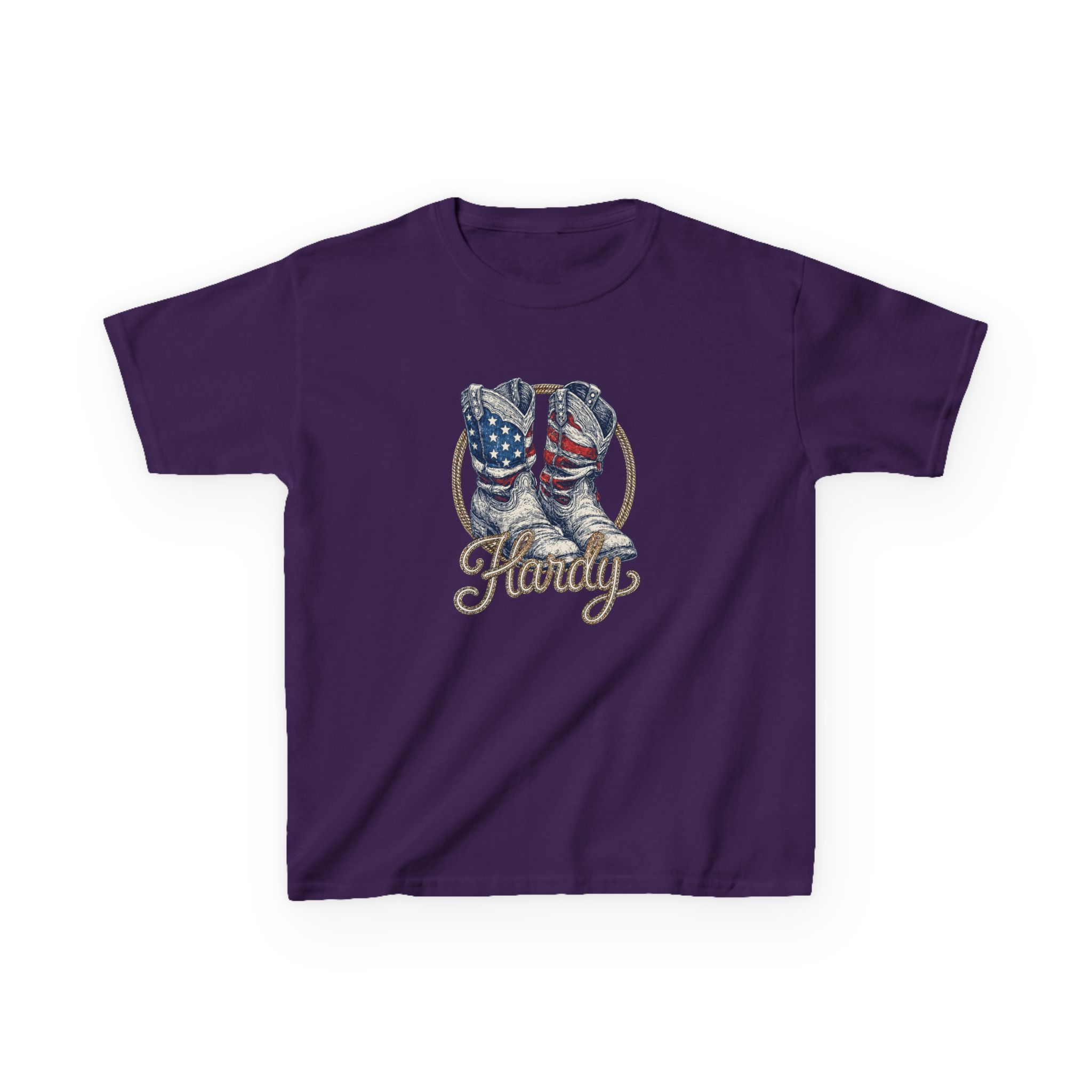 Hd Boots Americana Ringer Kids Heavy Cotton™ Tee - Image 25