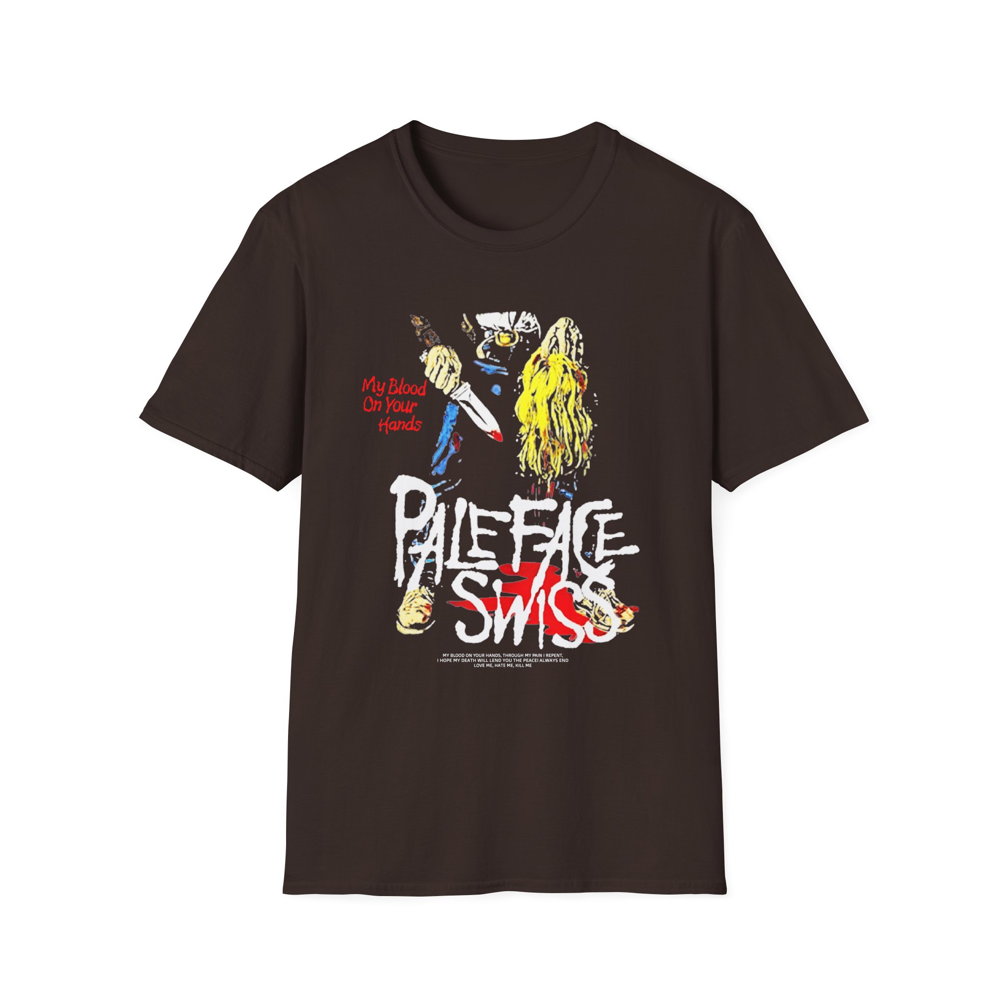 Paleface Swiss My Blood on Your Hands Washed Out Unisex Softstyle T-Shirt - Image 5