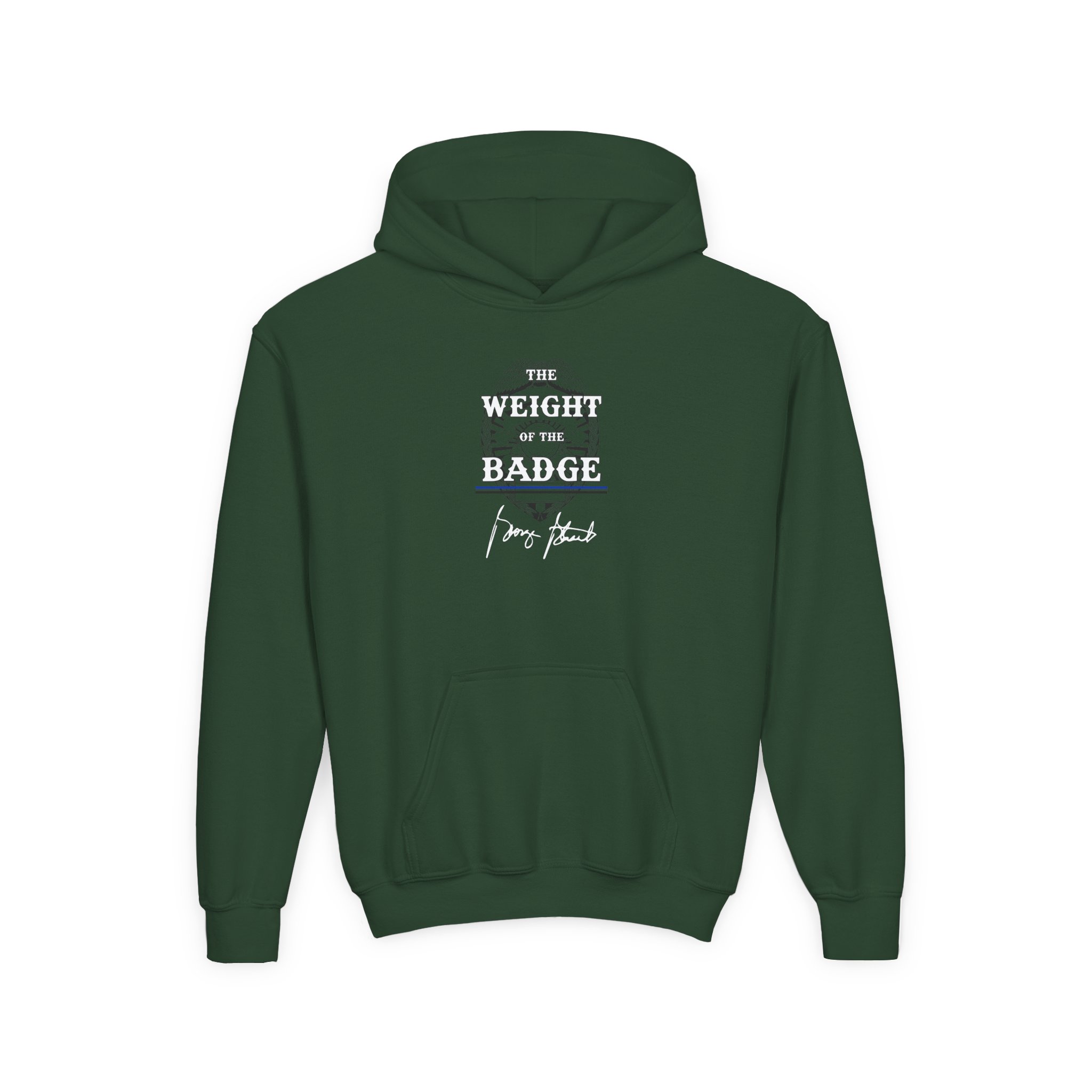 George Strait Satin Youth Heavy Blend Hooded Sweatshirt - Image 3