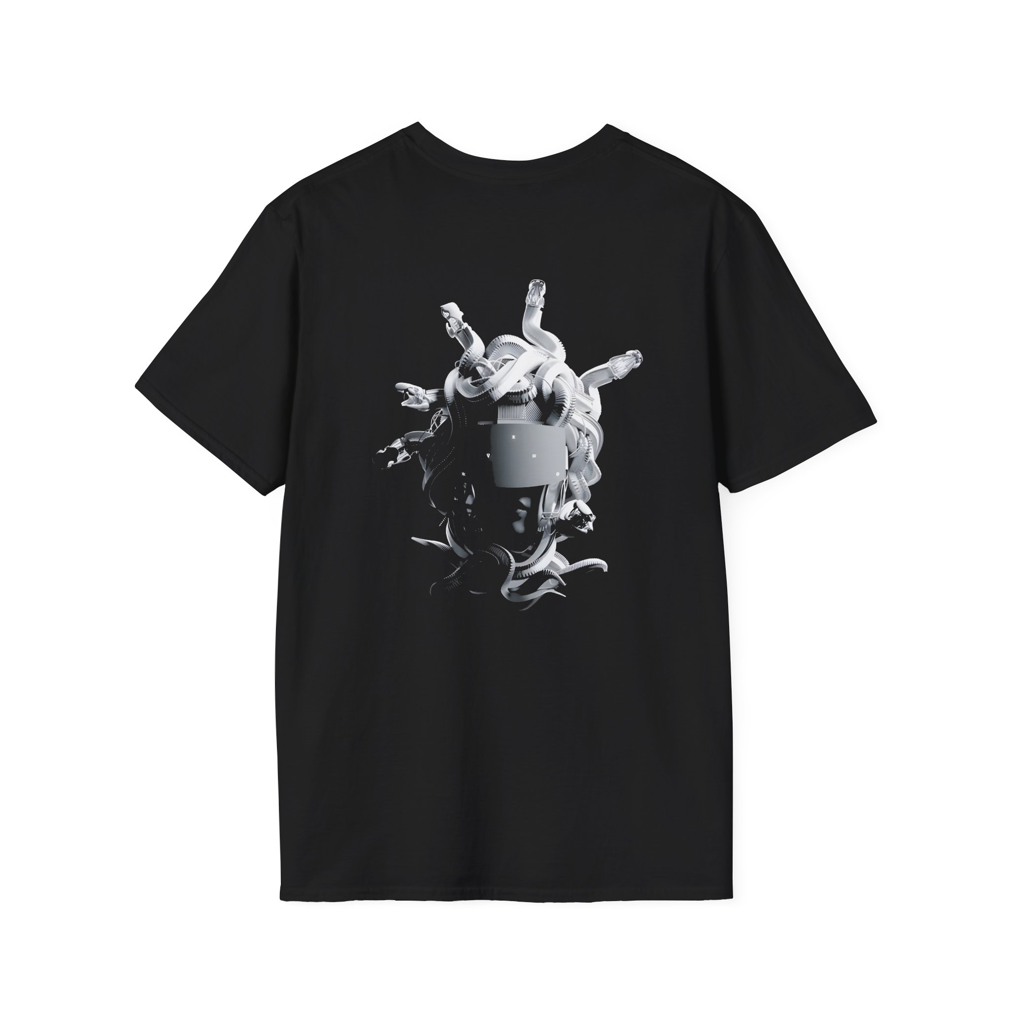 Meduza Greyscale Head Unisex Softstyle T-Shirt - Image 2