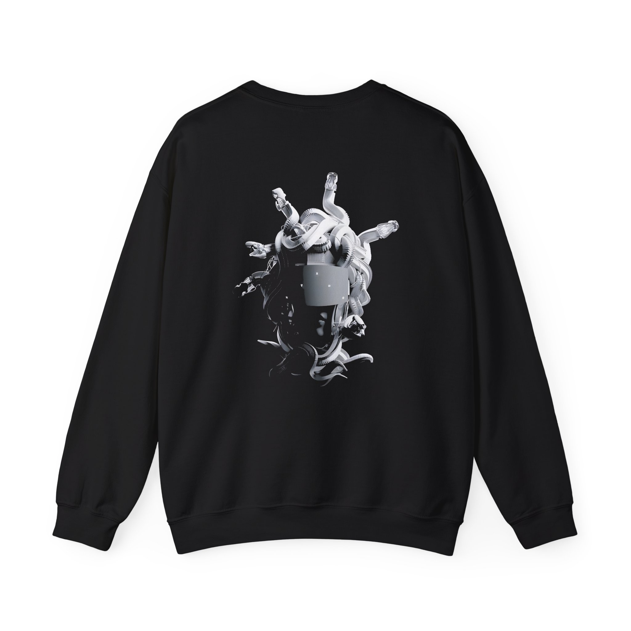 Meduza Greyscale Head Unisex Heavy Blend™ Crewneck Sweatshirt - Image 2