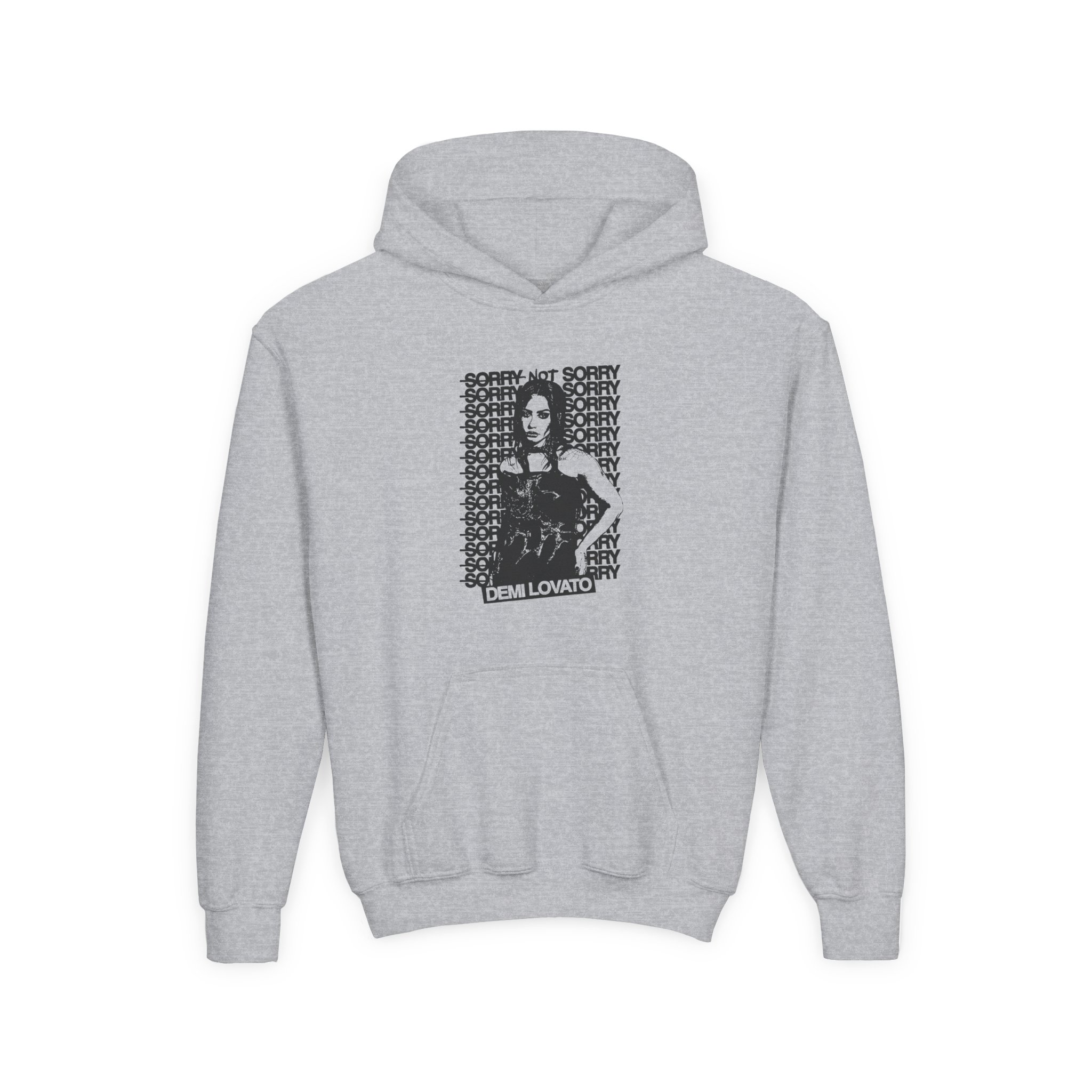 D L Sorry Not Sorry Youth Heavy Blend Hooded Sweatshirt - Image 3