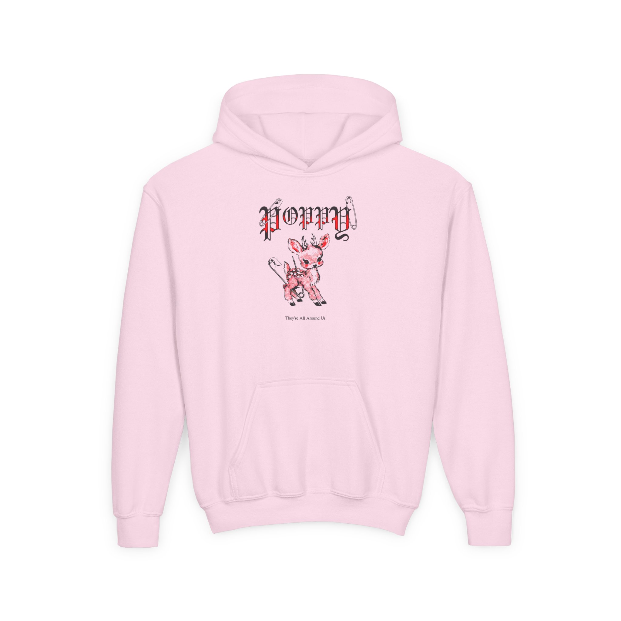 Poppy Deer Youth Heavy Blend Hooded Sweatshirt - Image 5