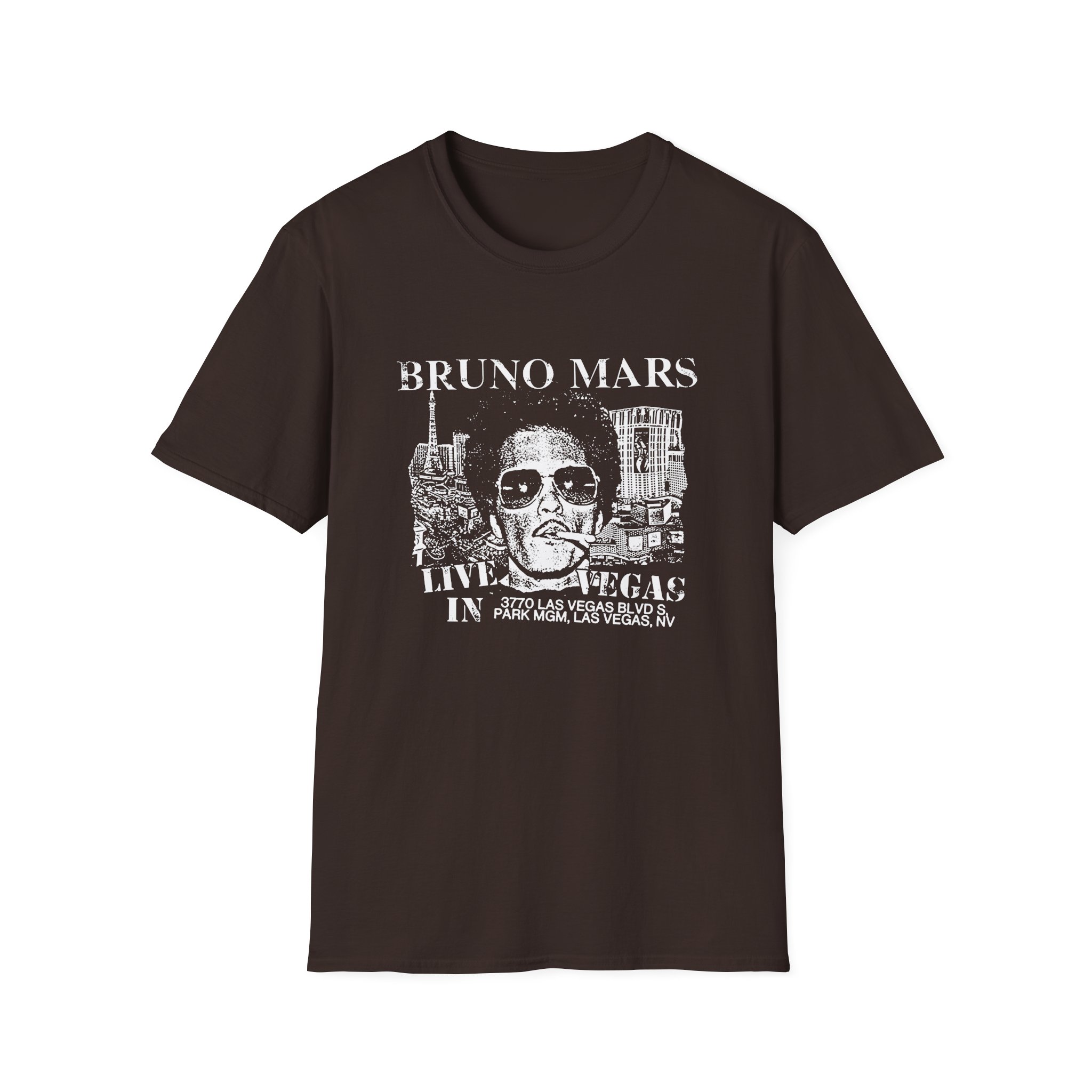 Bruno Mars Live In Vegas Unisex Softstyle T-Shirt - Image 3