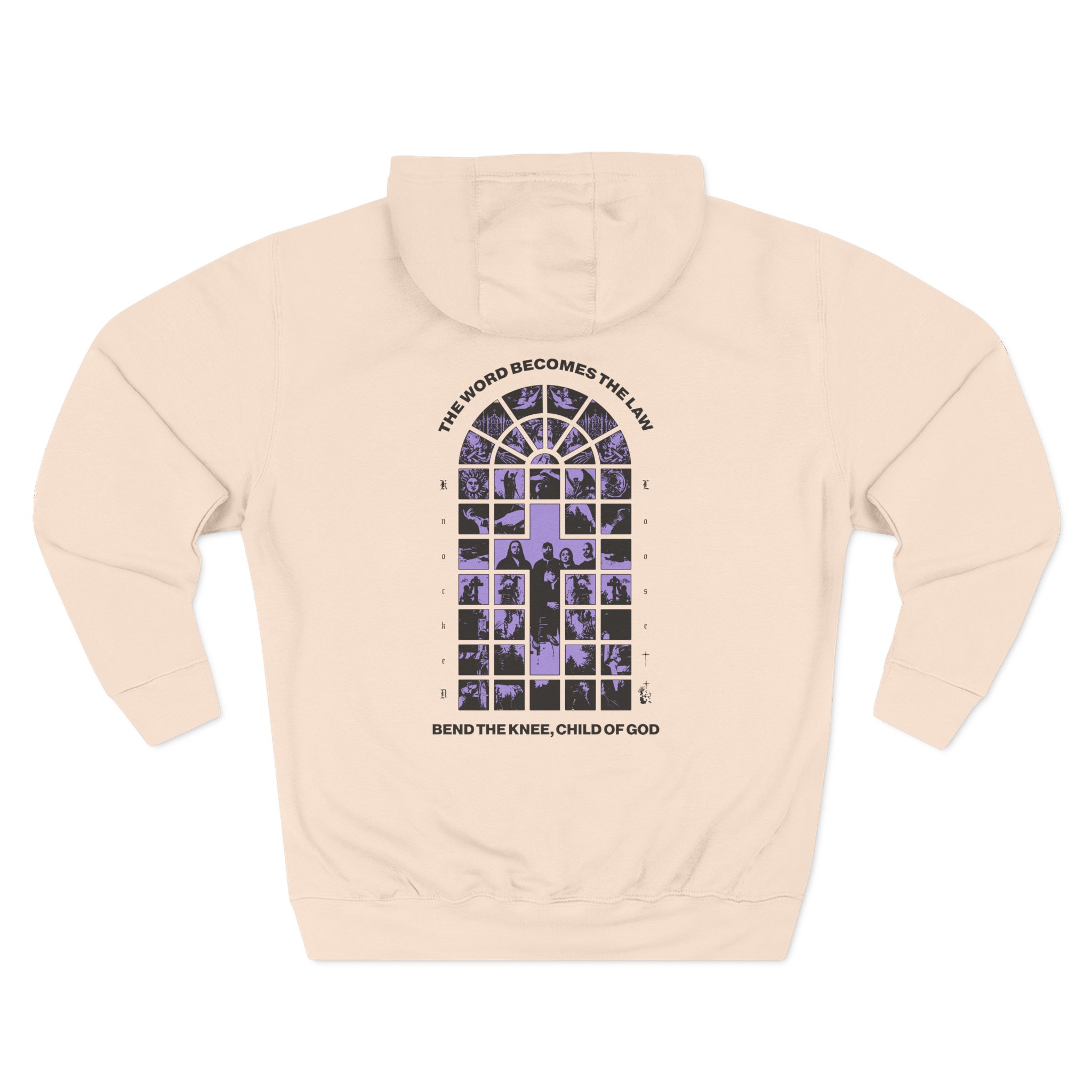 Knocked Loose Purple Cross Three-Panel Fleece Hoodie - Image 8