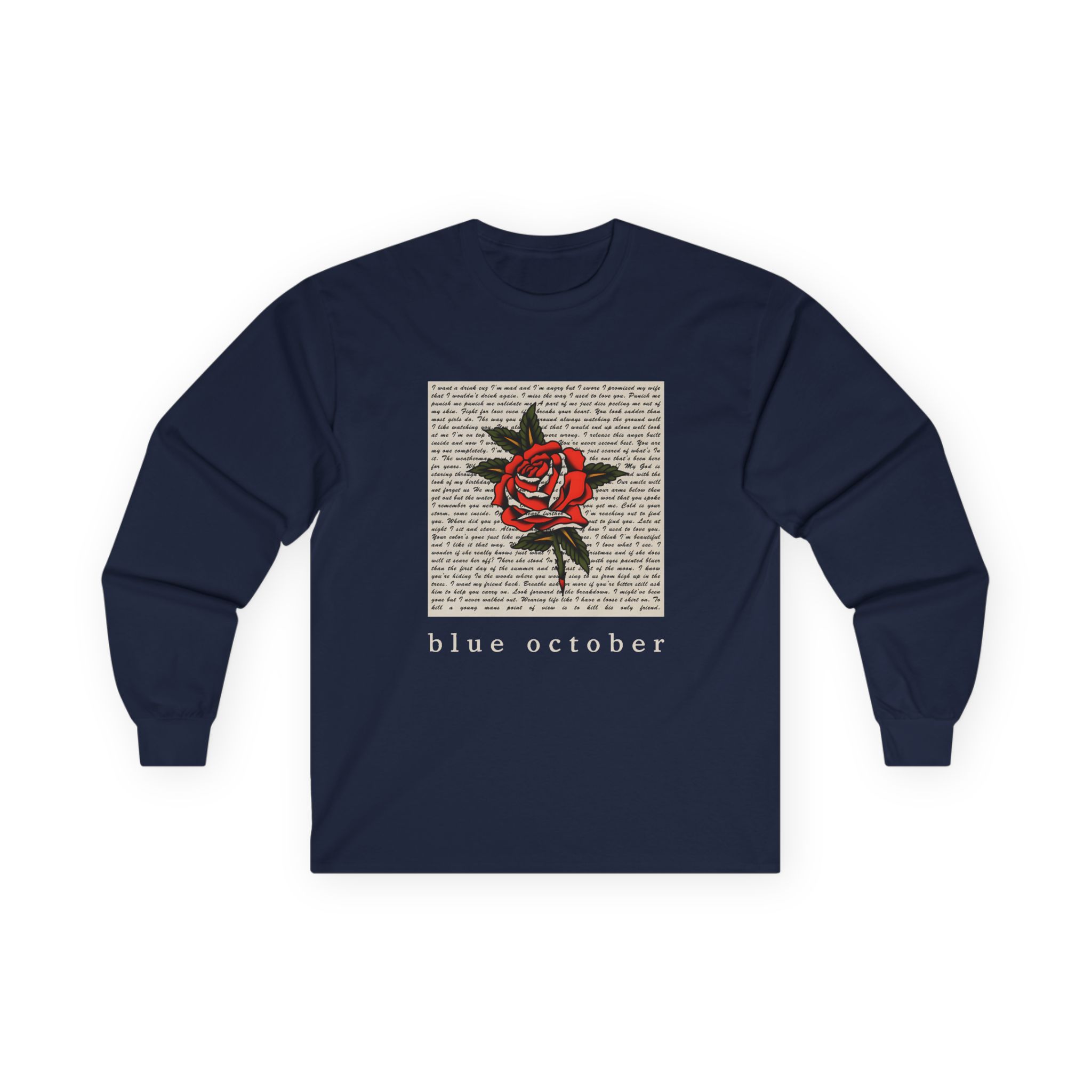 Blue October Rose Lyric Unisex Ultra Cotton Long Sleeve Tee - Image 11