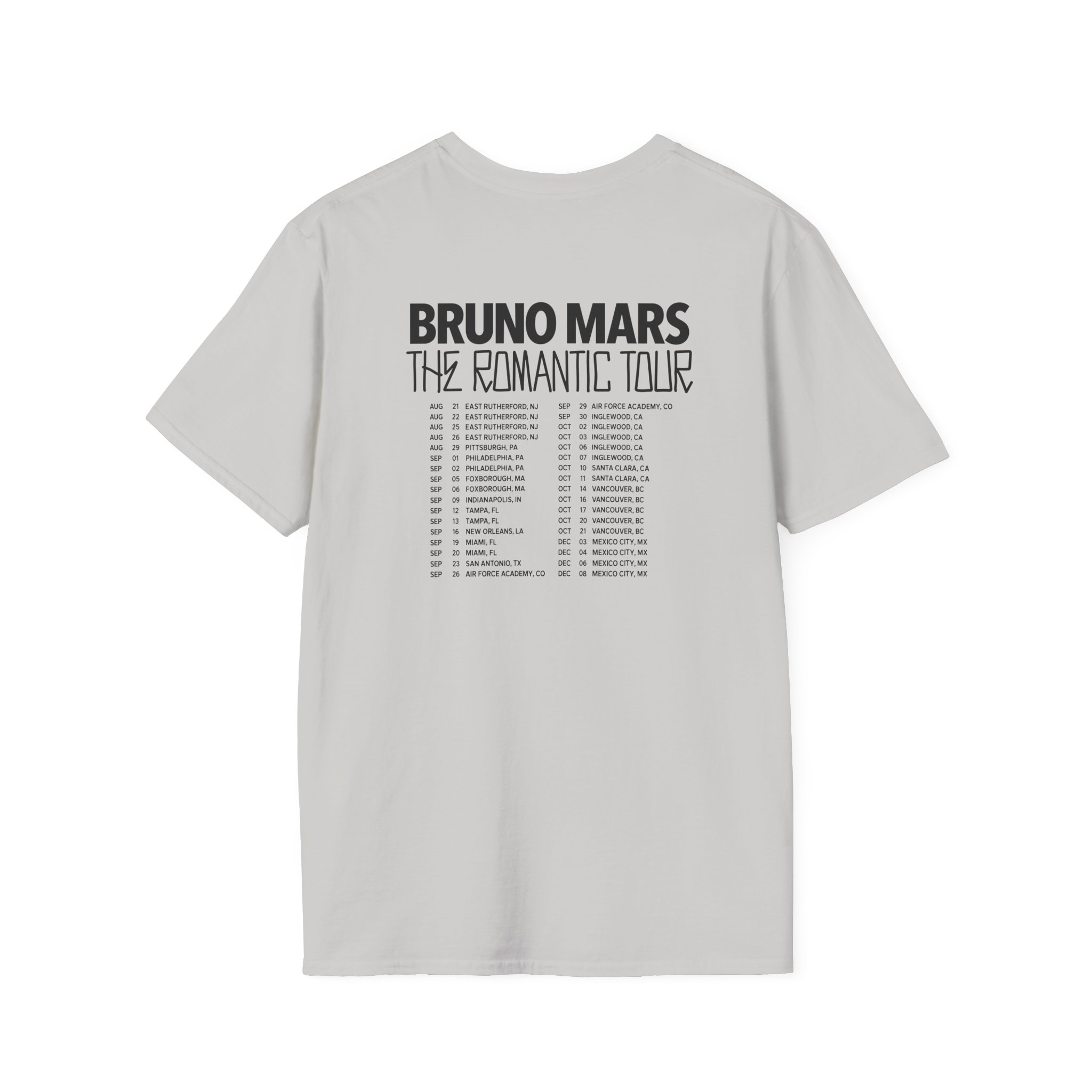 Bruno Mars the Romantic Tour Unisex Softstyle T-Shirt - Image 6