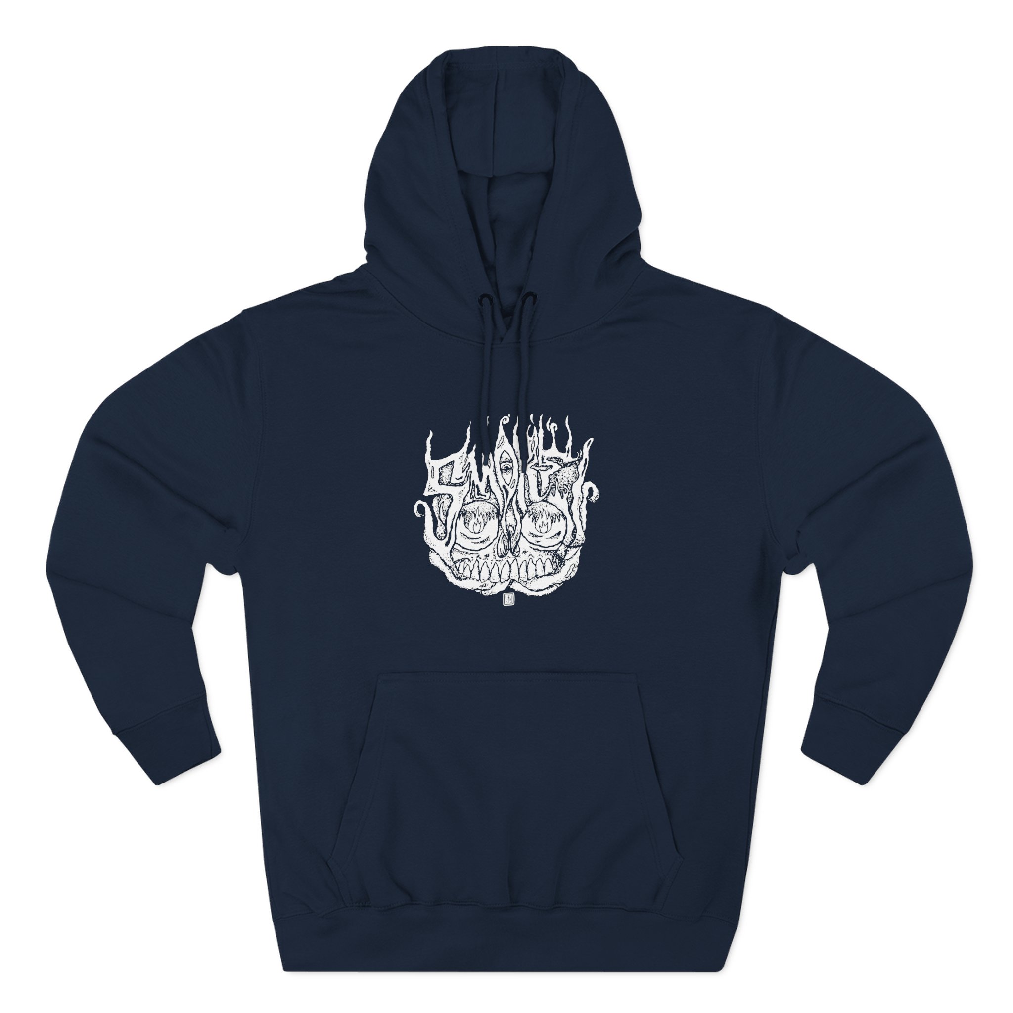 Smoke Smoking Skull Three-Panel Fleece Hoodie - Image 11