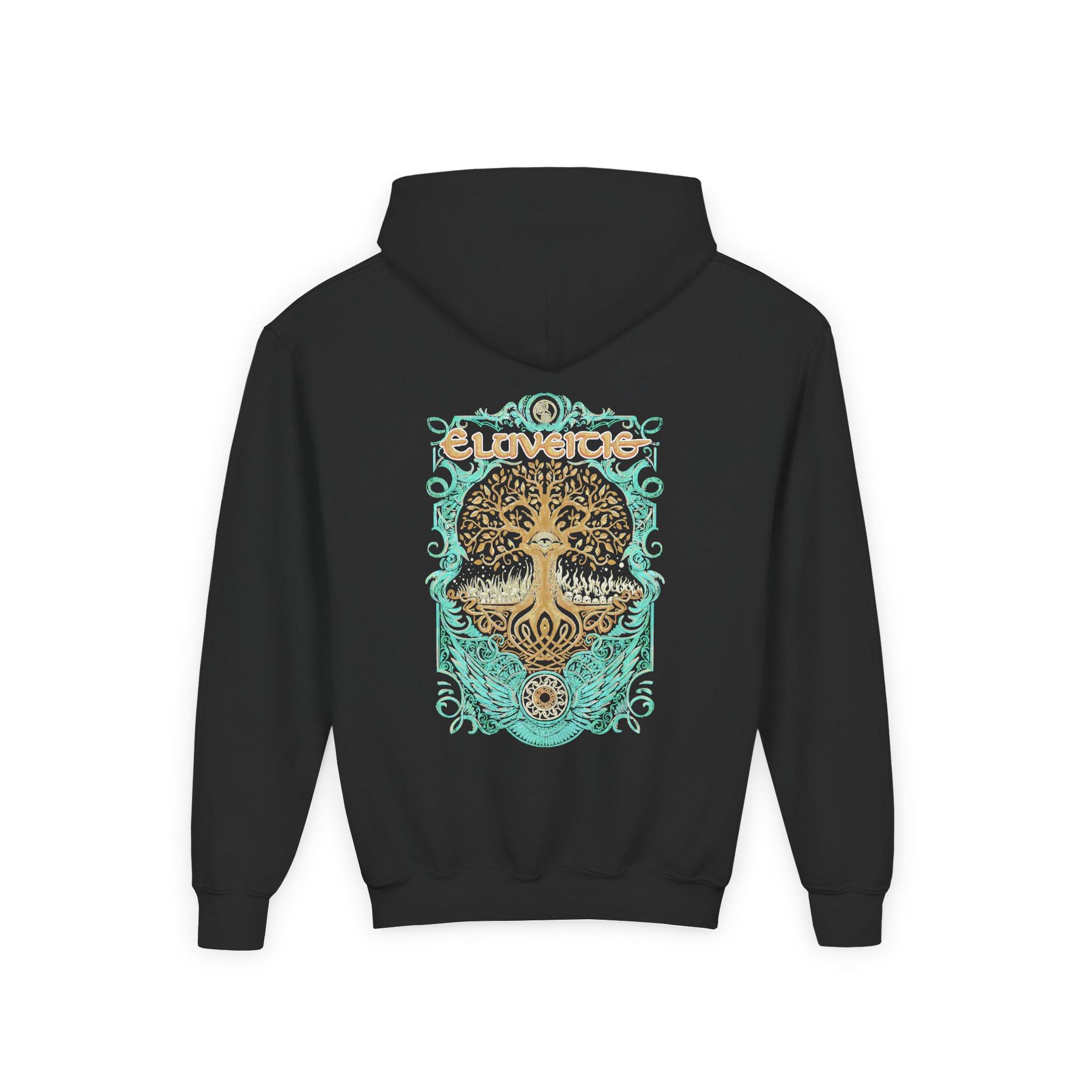 Eluveitie Celtic Tree Youth Heavy Blend Hooded Sweatshirt - Image 2