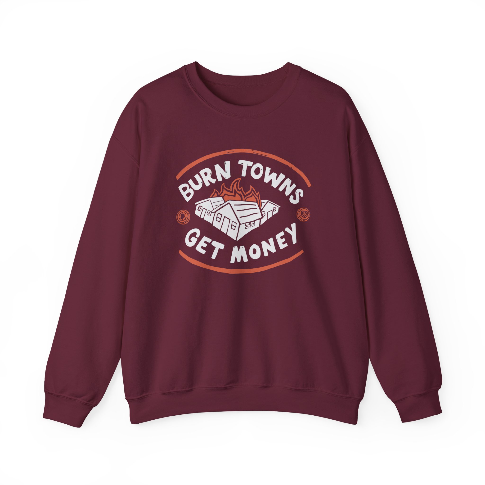 Dropout Burn Towns Get Money Unisex Heavy Blend™ Crewneck Sweatshirt - Image 3